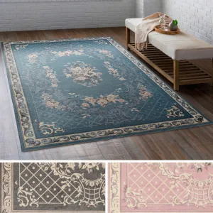 Copper Grove Hilliard Blue Polyester Area Rug