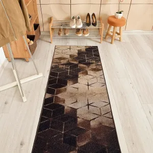 Custom Size Cubes Abstract 31 Inch Wide Non-Slip Stair Runner Rug