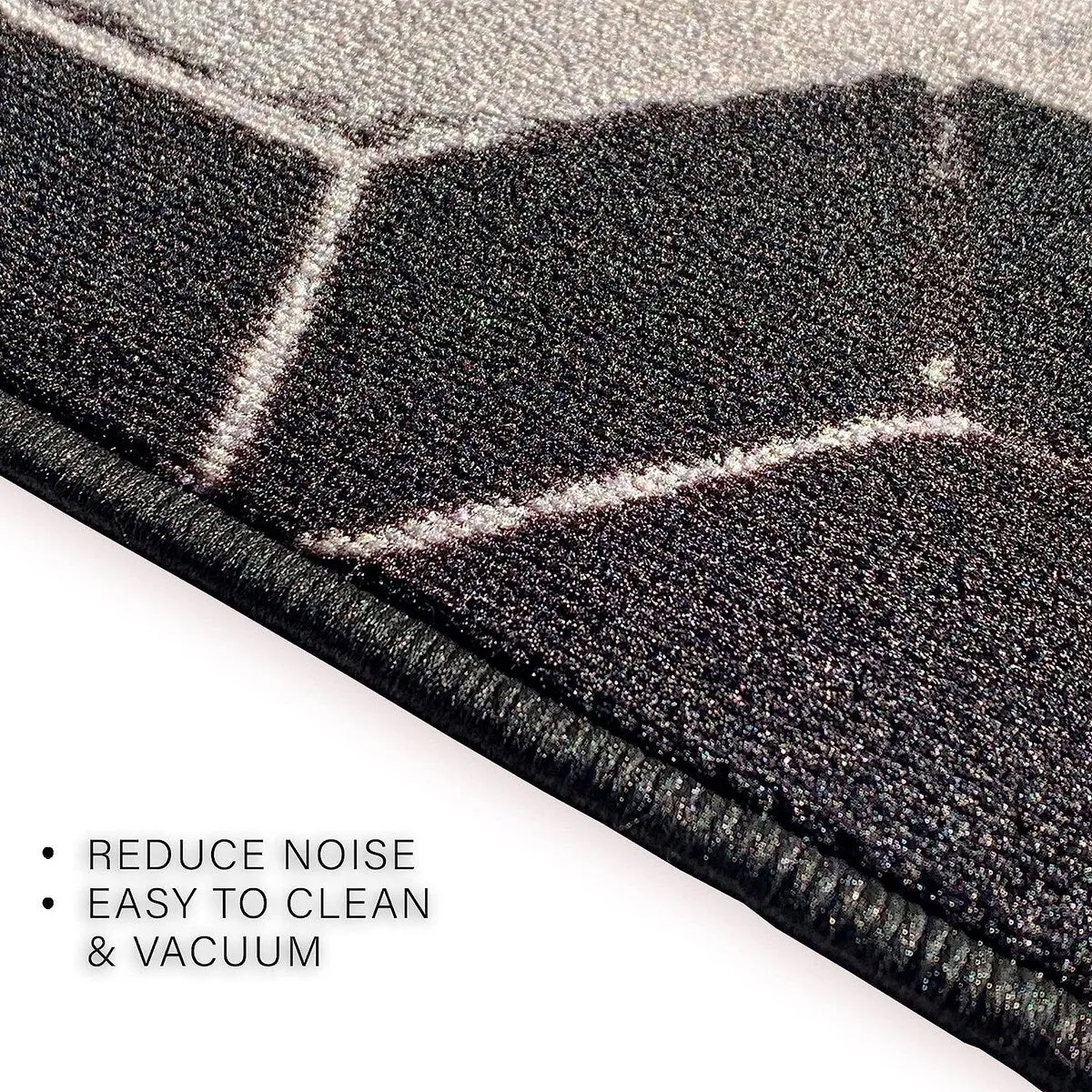 Custom Size Cubes Abstract Design Black.Brown Color Non-Slip Rubber Backing-26 Inch WidexYour Choice of Length Runner Rug