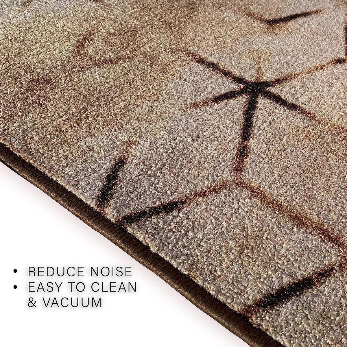 Custom Size Cubes Abstract Design Black.Brown Color Non-Slip Rubber Backing-26 Inch WidexYour Choice of Length Runner Rug