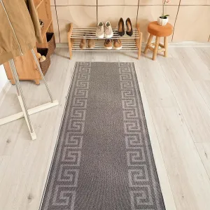 Custom Size Greek Design 31 Inch Wide Non-Slip Stair Runner Rug