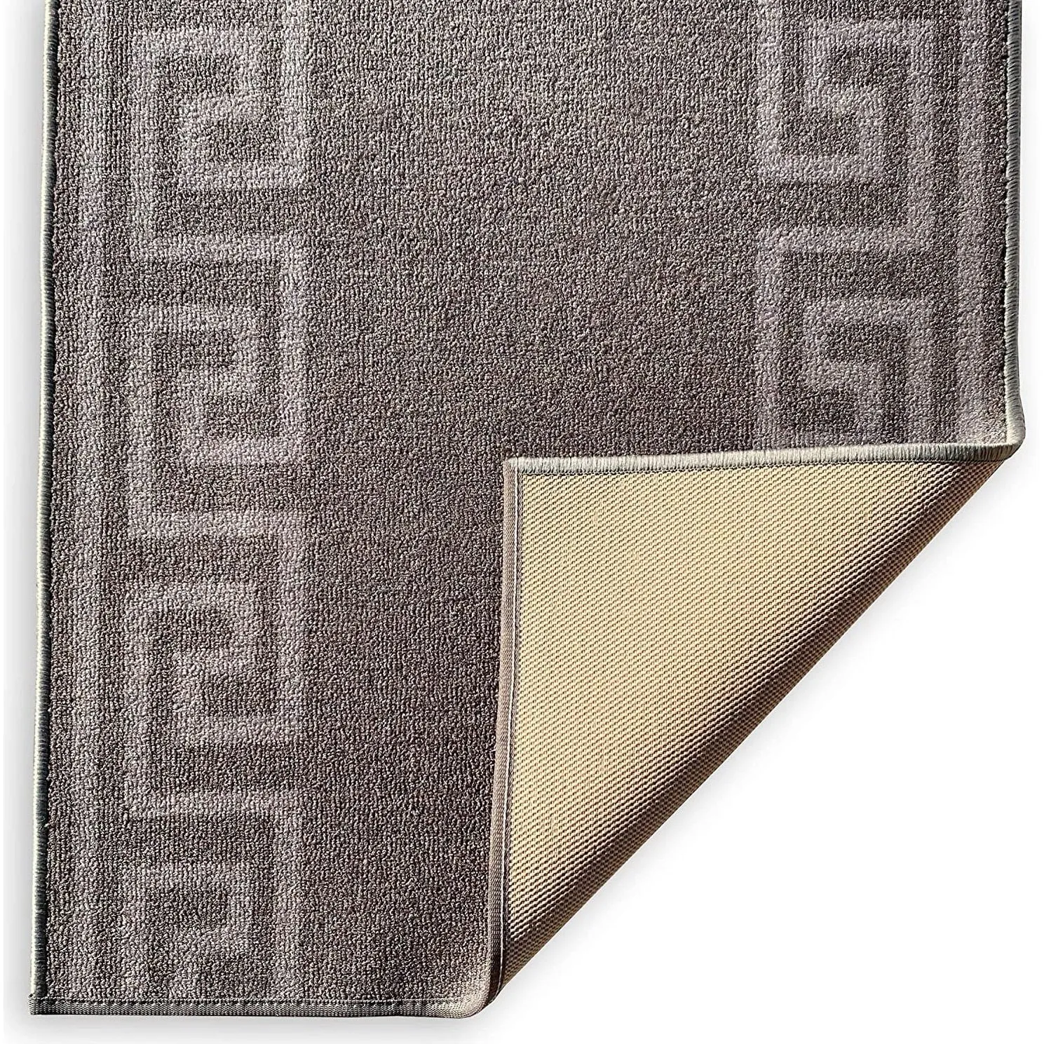 Custom Size Greek Design 31 Inch Wide Non-Slip Stair Runner Rug