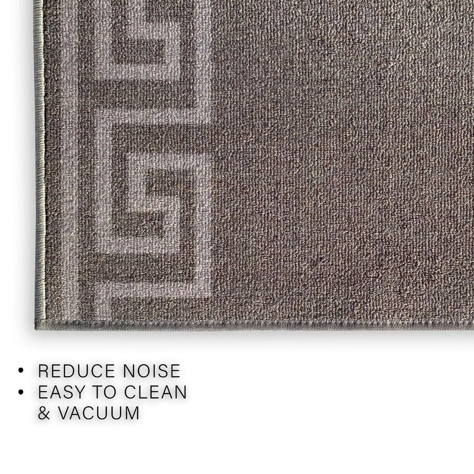 Custom Size Greek Key Design Gray .Dark Gray Color Non-Slip Rubber Backing-26 Inch WidexYour Choice of Length Runner Rug