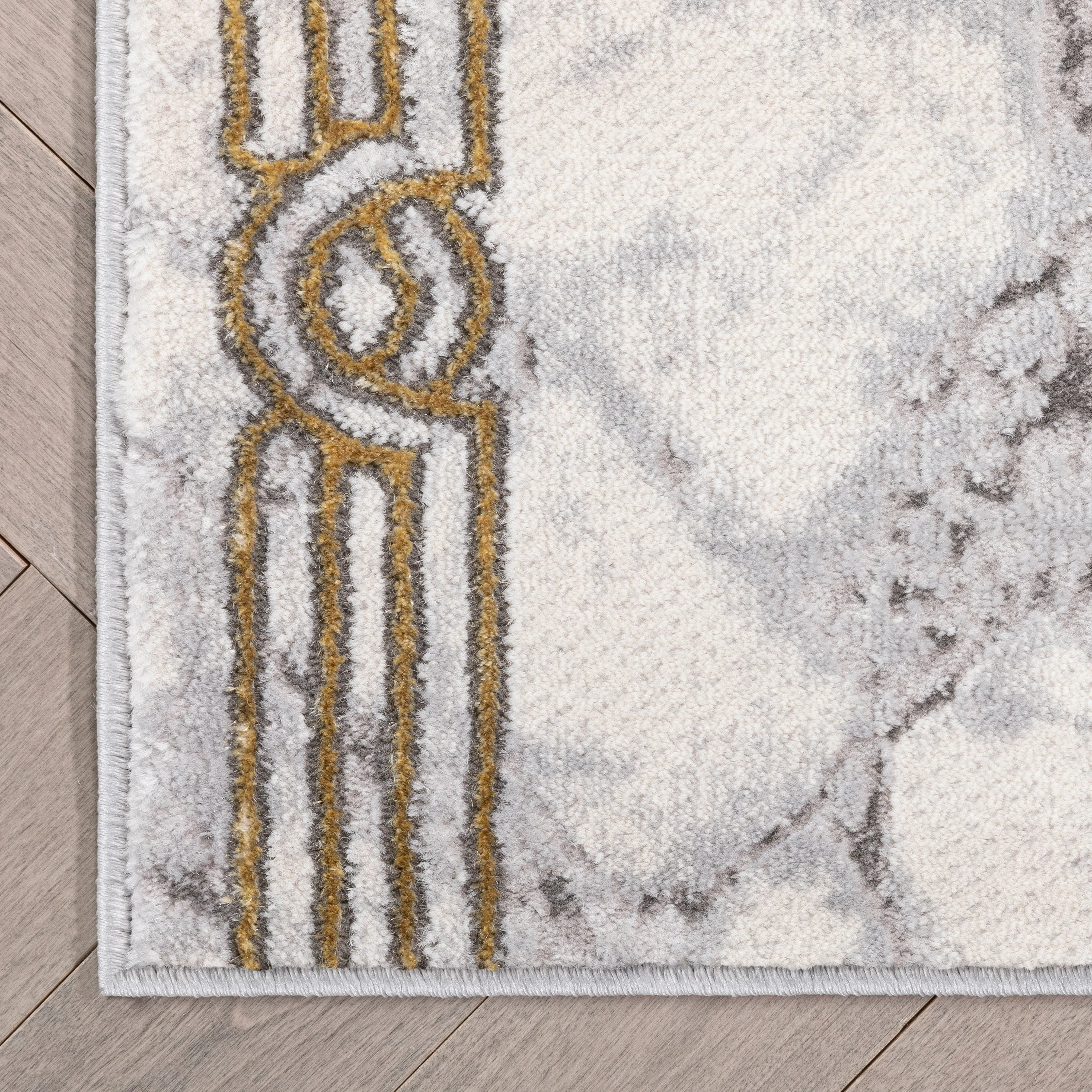 Custom Size Runner Fairmont Huntington Glam Marble Border Stair Rug