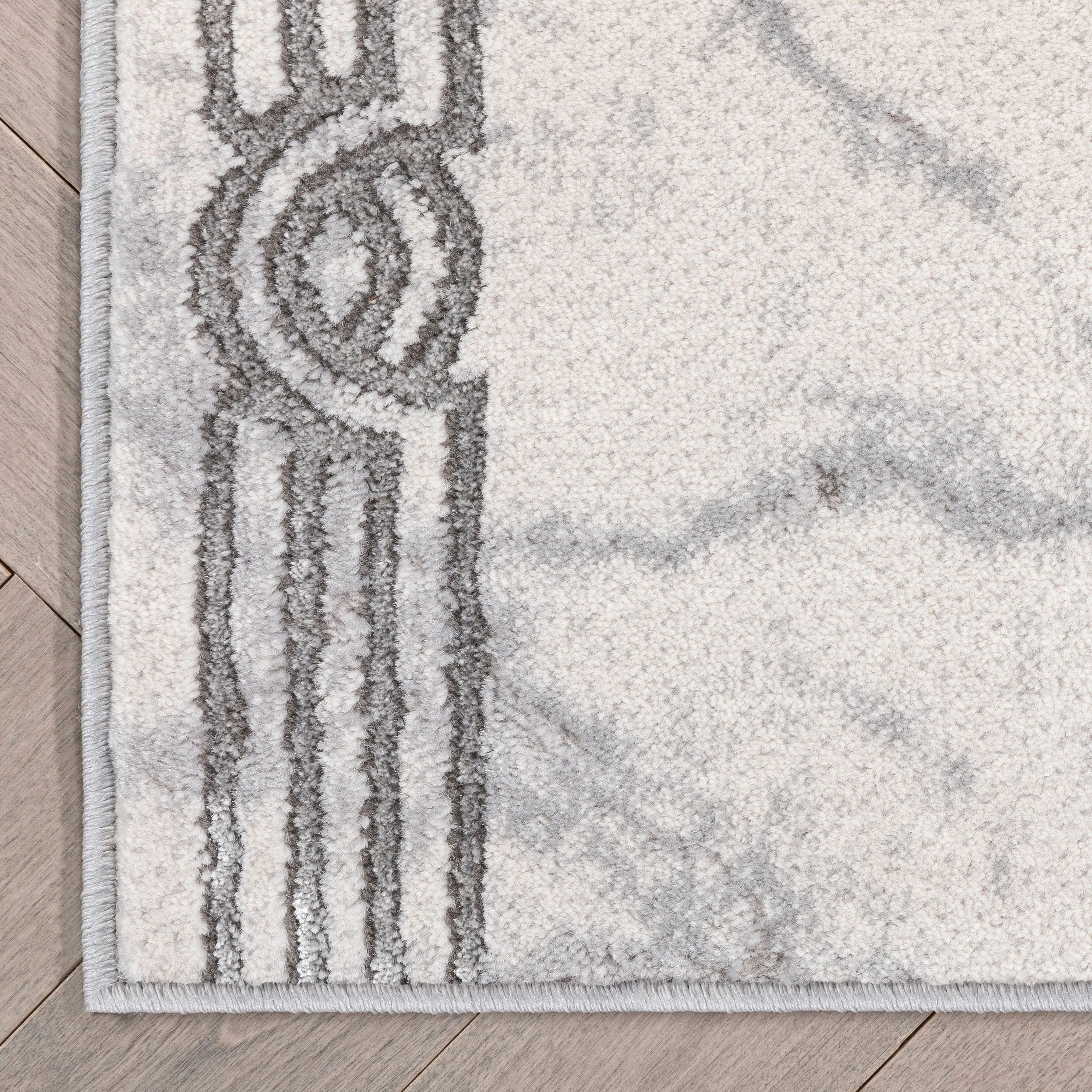 Custom Size Runner Fairmont Huntington Glam Marble Border Stair Rug