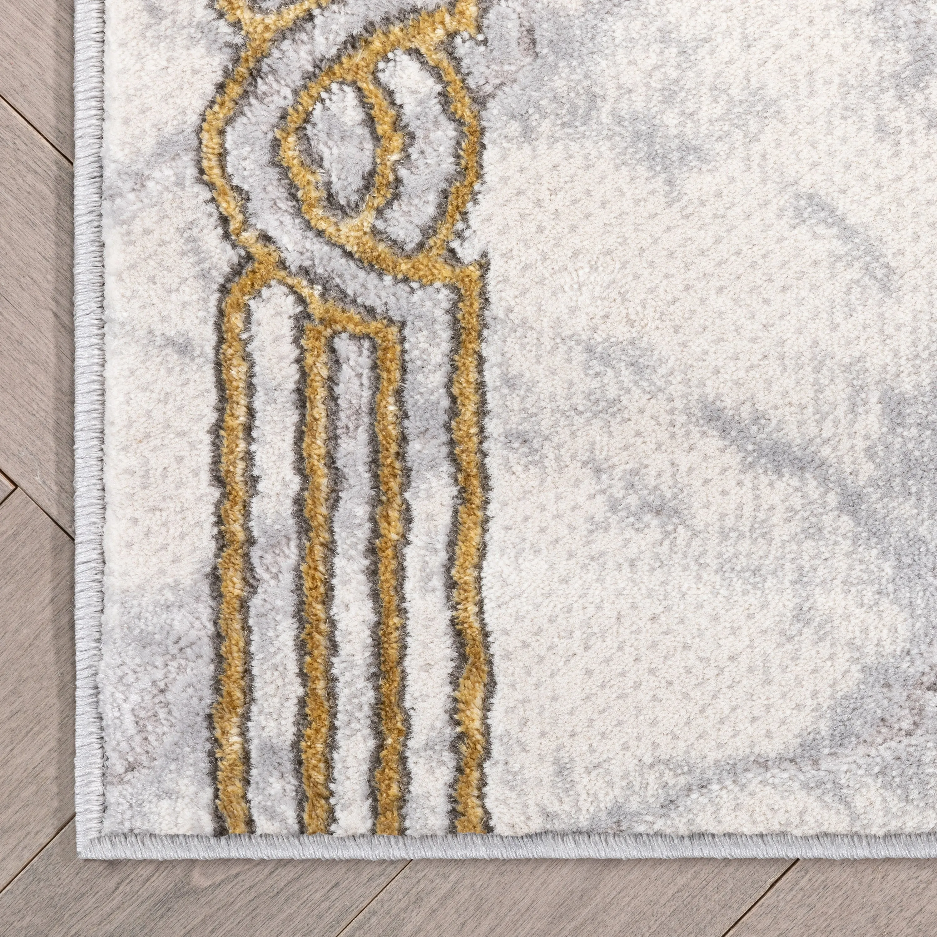 Custom Size Runner Fairmont Huntington Glam Marble Border Stair Rug
