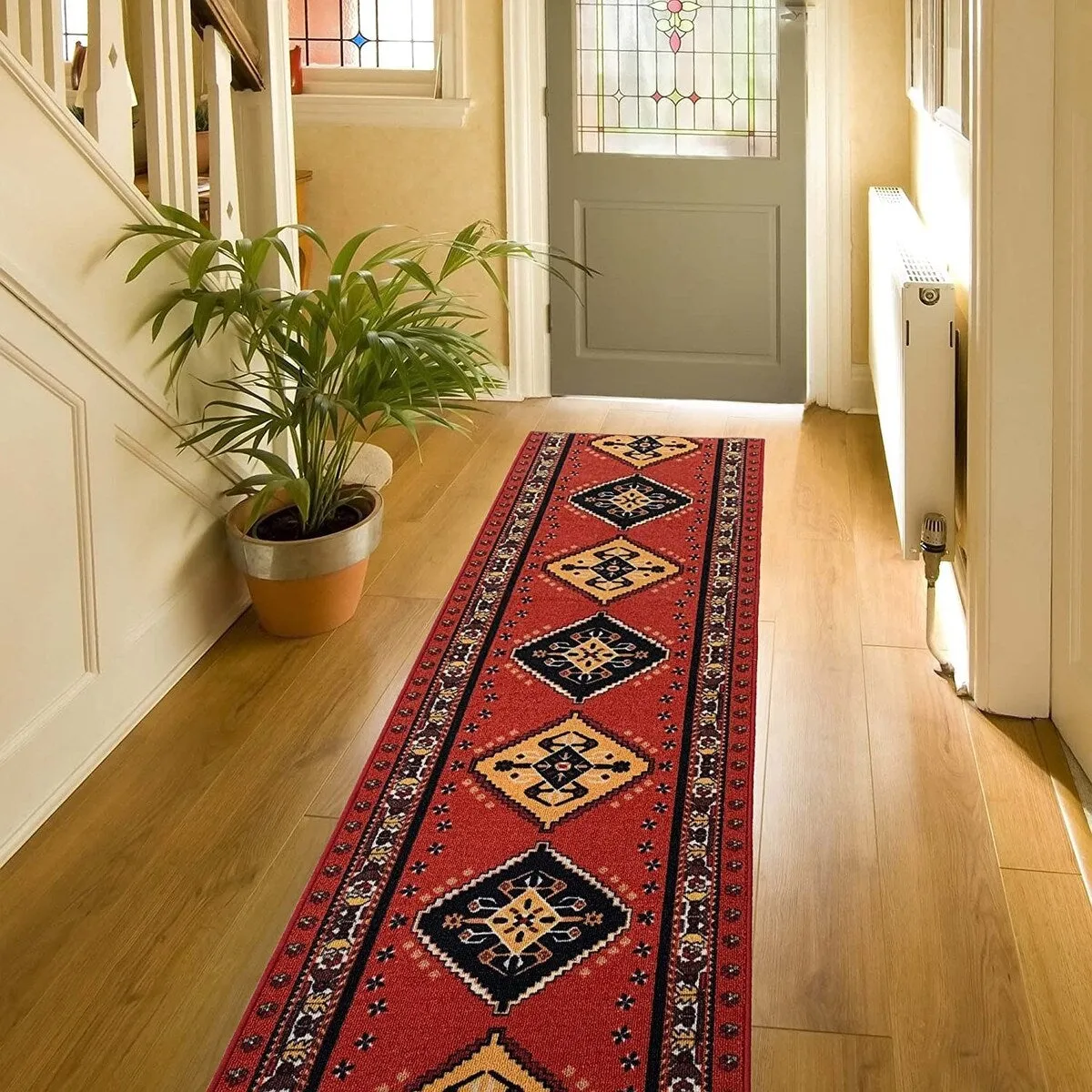 Custom Size Southwestern 26 Inch Wide Non-Slip Stair Runner Rug