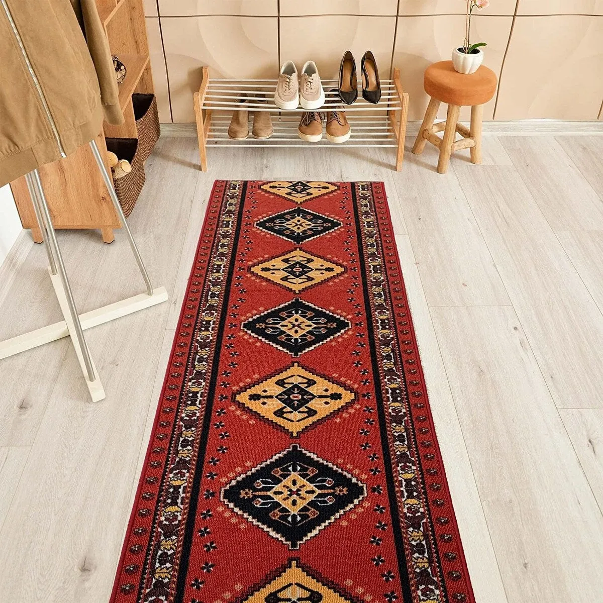 Custom Size Southwestern 26 Inch Wide Non-Slip Stair Runner Rug