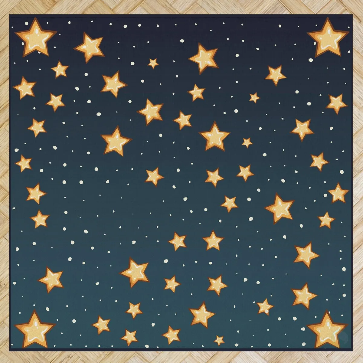 Deerlux 6 ft. Social Distancing Colorful Kids Classroom Seating Area Rug. Starry Sky Design