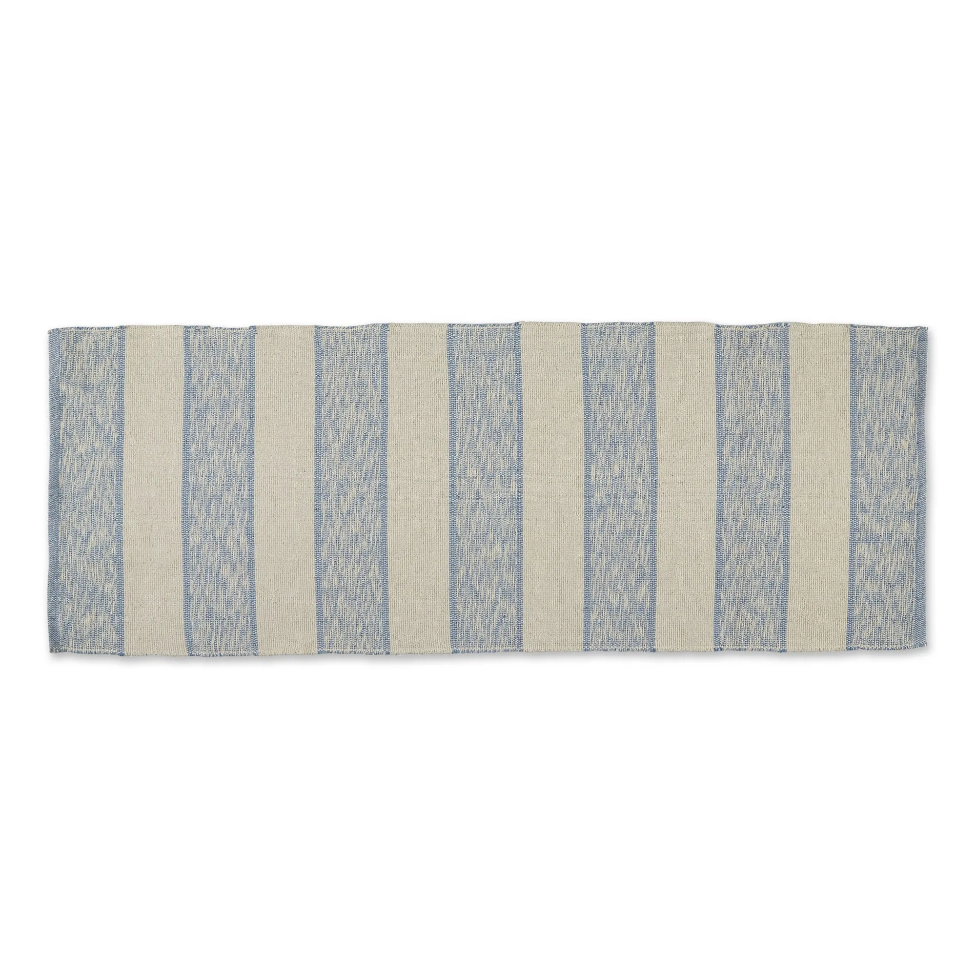 DII French Blue Variegated Plaid Recycled Yarn Rug (Set of 2) - Big
