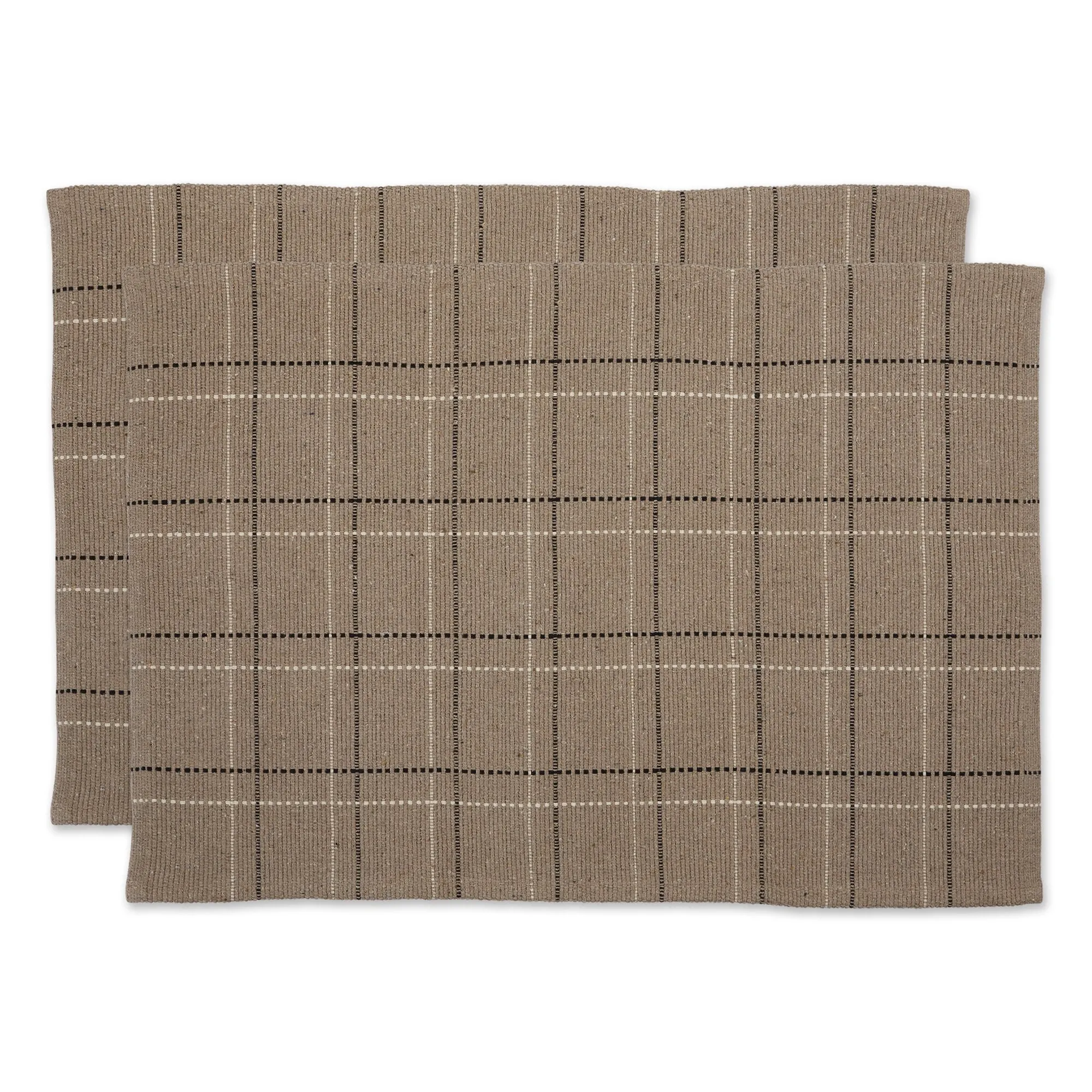 DII French Blue Variegated Plaid Recycled Yarn Rug (Set of 2) - Big