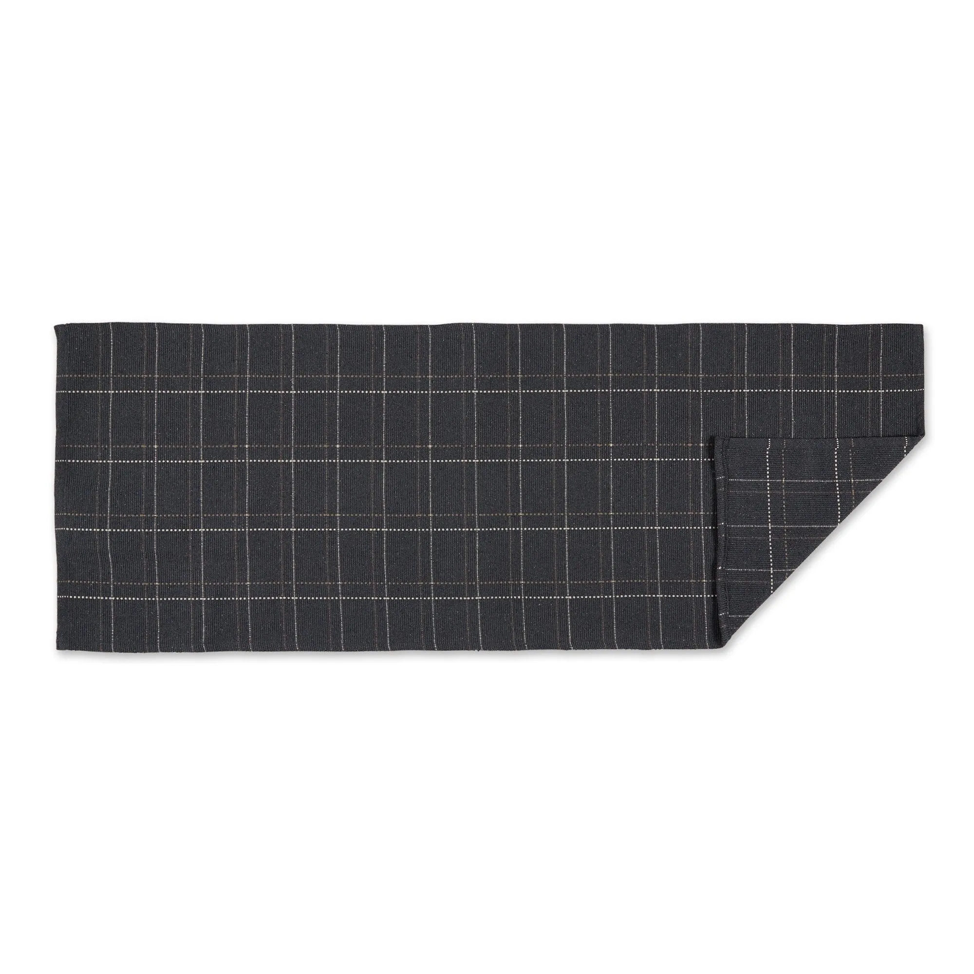DII French Blue Variegated Plaid Recycled Yarn Rug (Set of 2) - Big