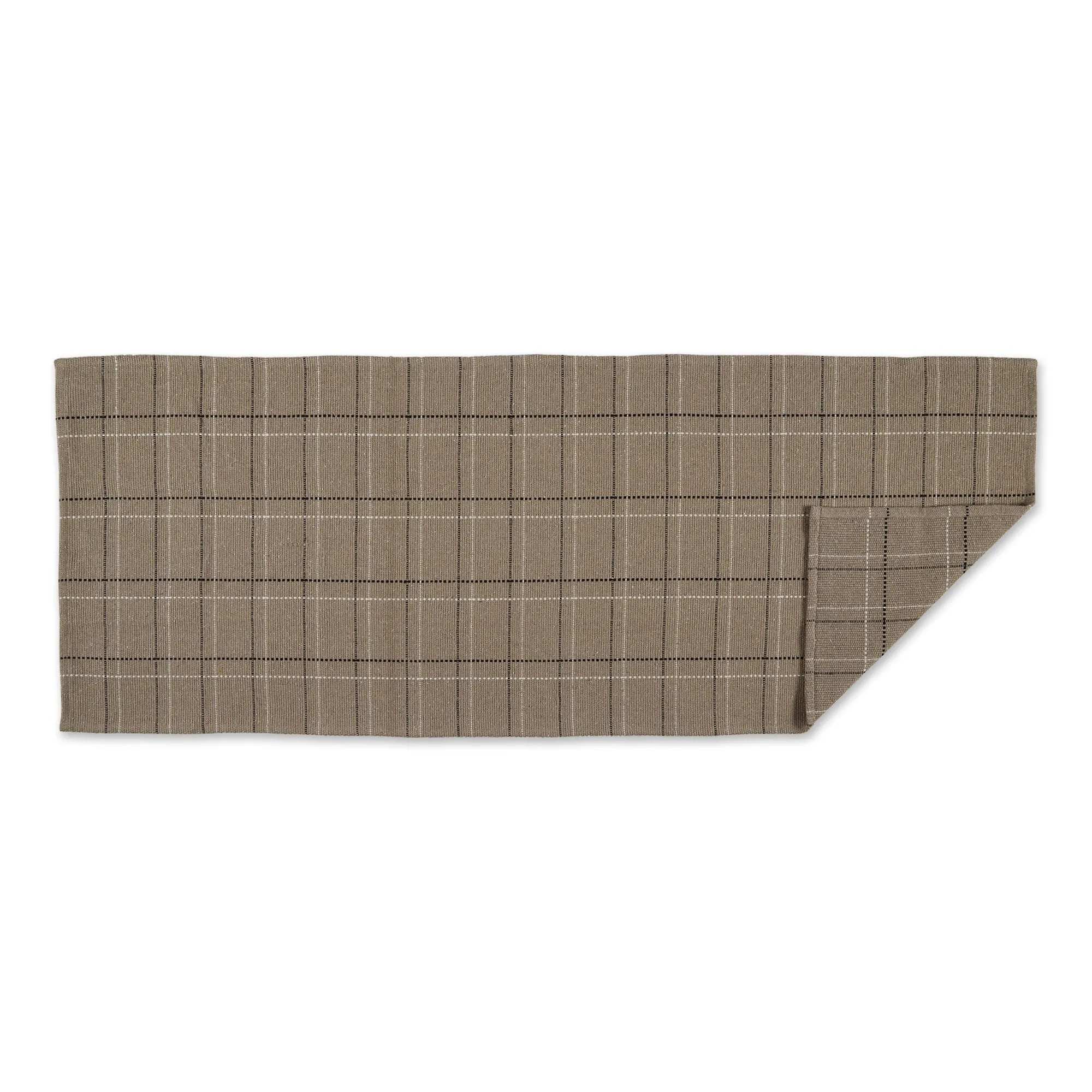 DII French Blue Variegated Plaid Recycled Yarn Rug (Set of 2) - Big