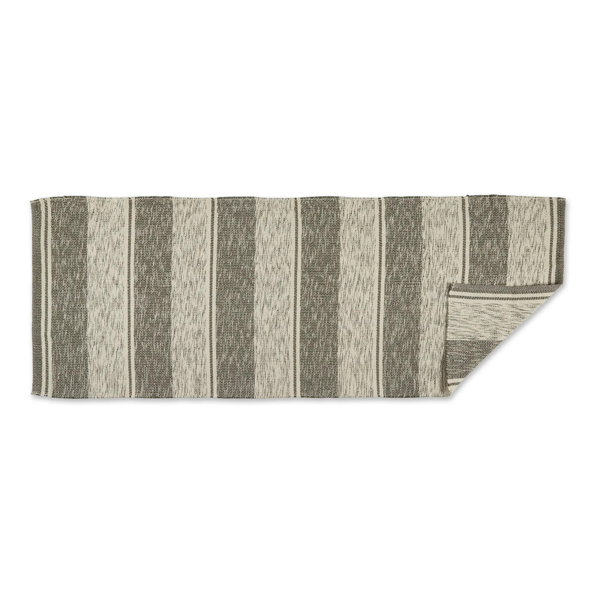 DII French Blue Variegated Plaid Recycled Yarn Rug (Set of 2) - Big
