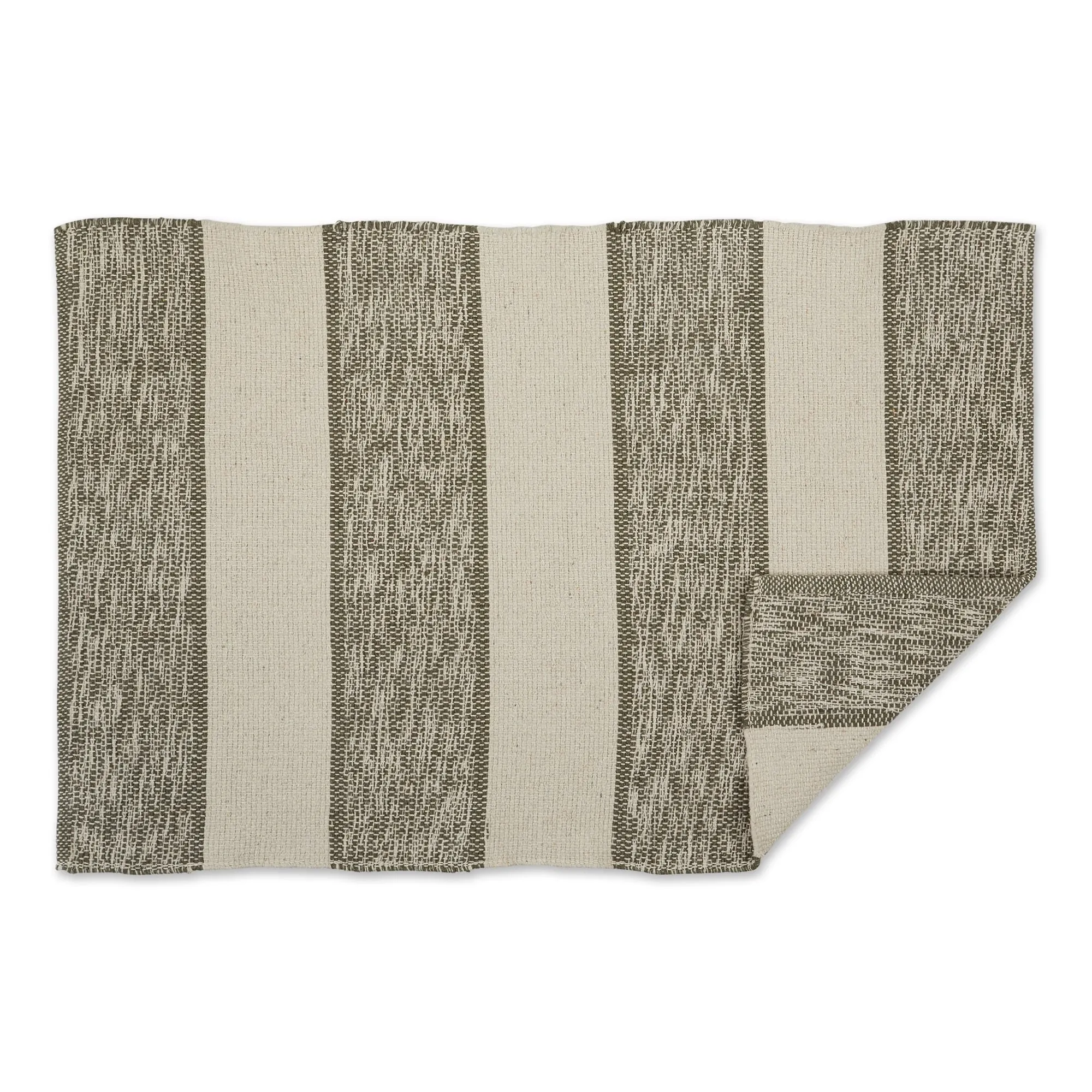 DII French Blue Variegated Plaid Recycled Yarn Rug (Set of 2) - Big