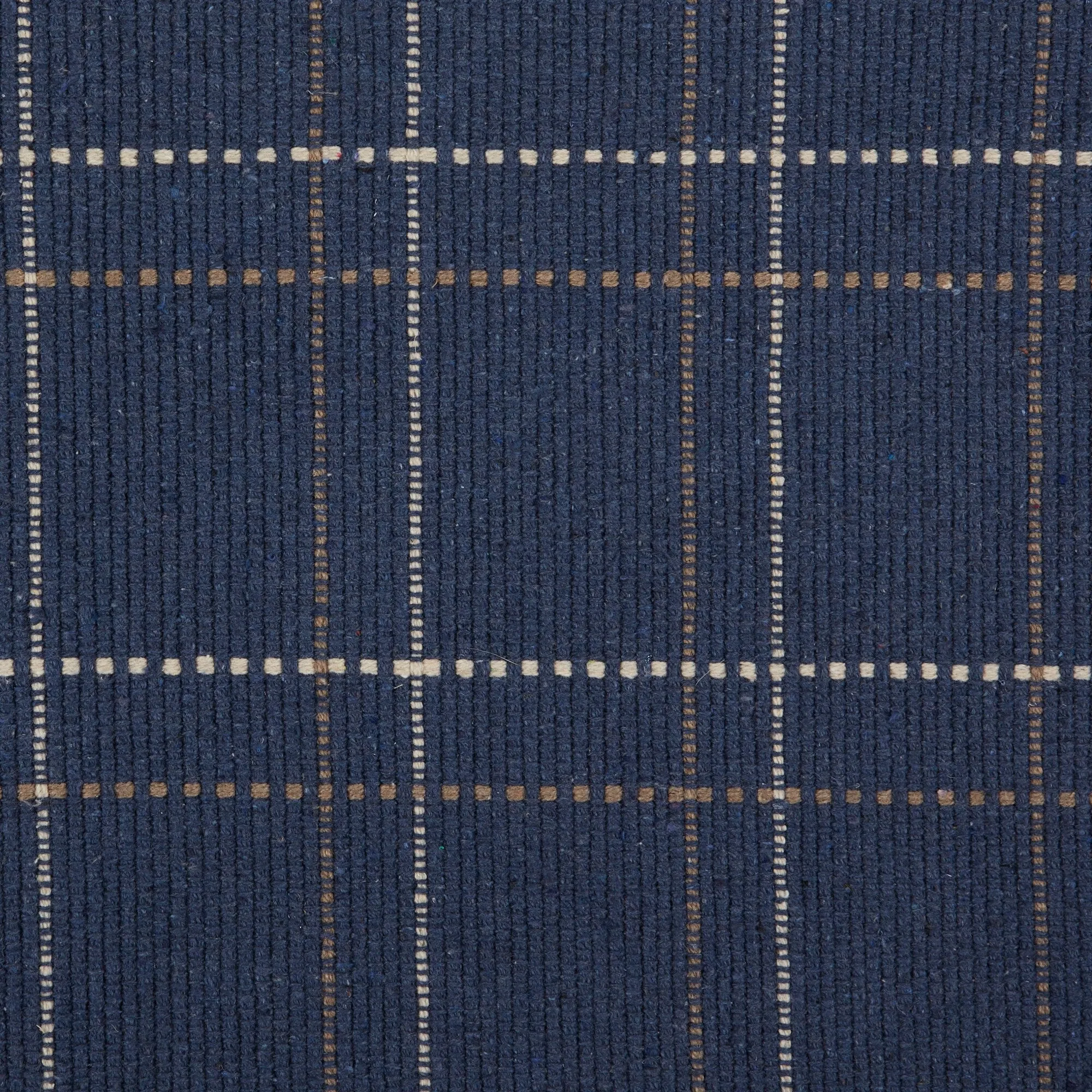 DII French Blue Variegated Plaid Recycled Yarn Rug (Set of 2) - Big