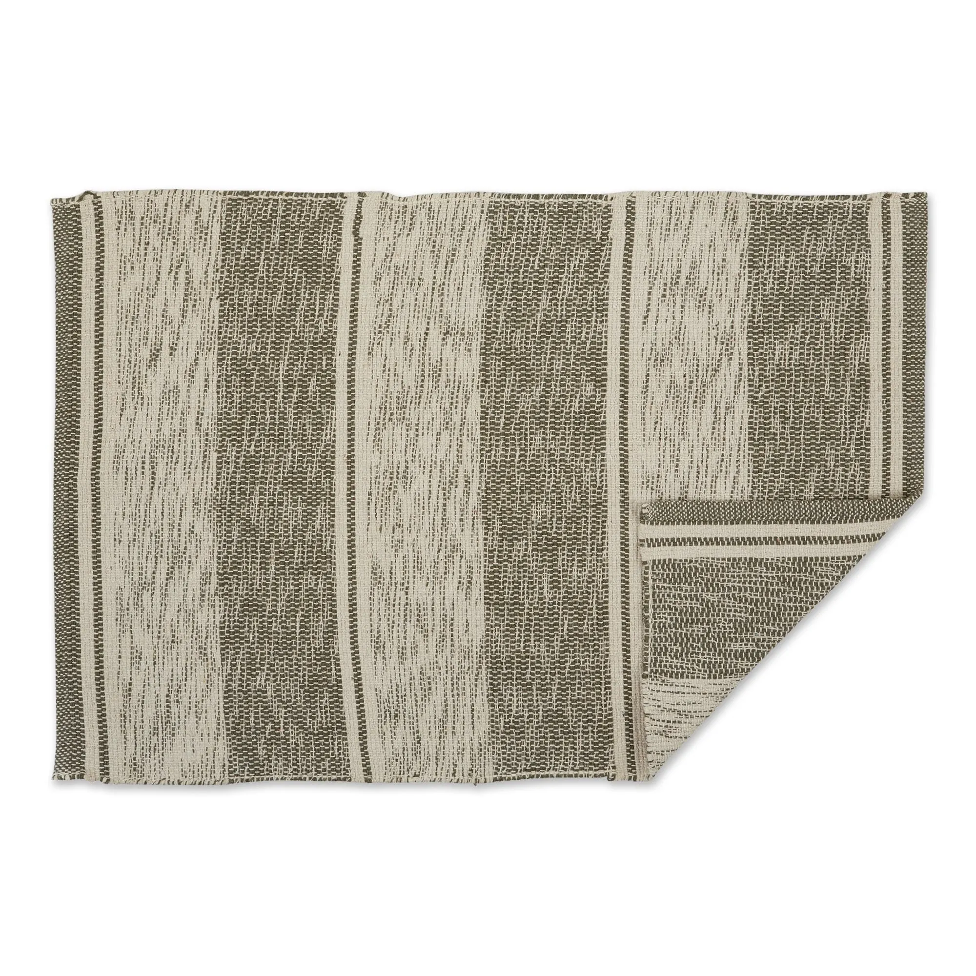 DII French Blue Variegated Plaid Recycled Yarn Rug (Set of 2) - Big