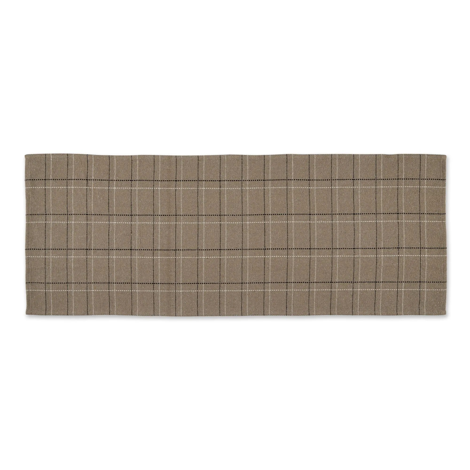 DII French Blue Variegated Plaid Recycled Yarn Rug (Set of 2) - Big