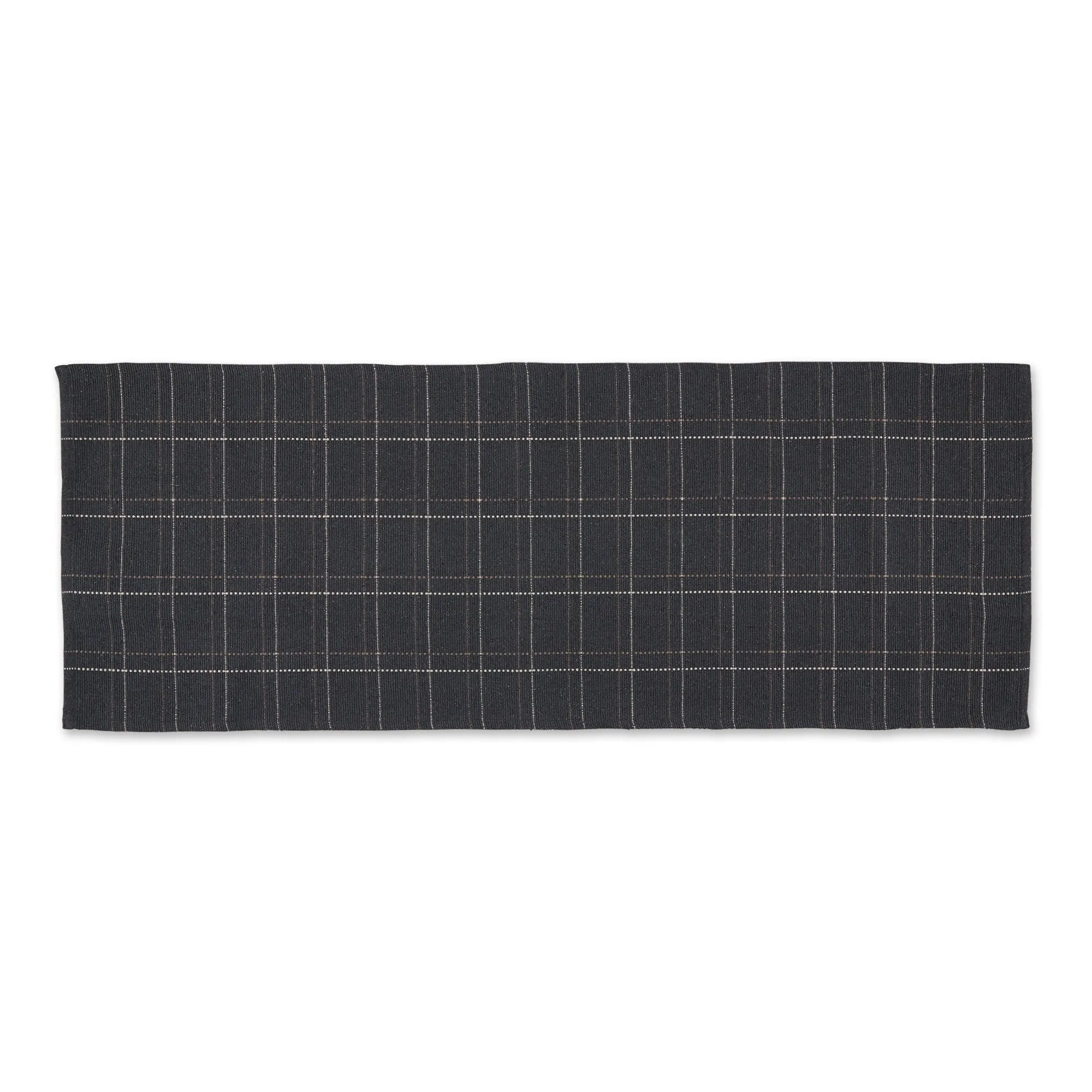 DII French Blue Variegated Plaid Recycled Yarn Rug (Set of 2) - Big