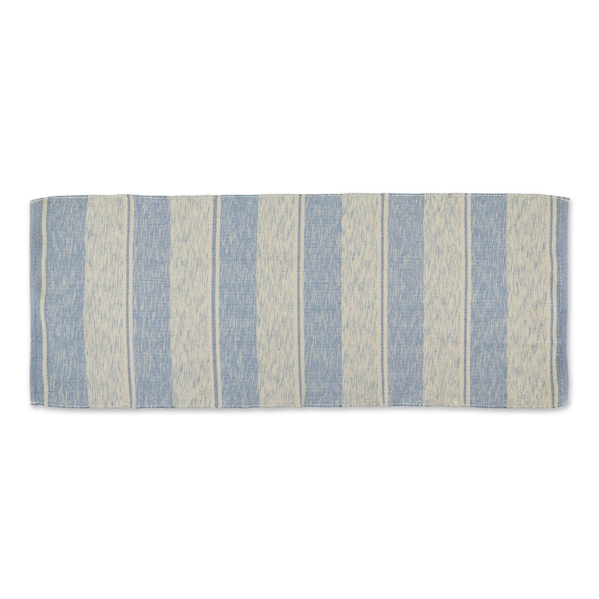 DII French Blue Variegated Plaid Recycled Yarn Rug (Set of 2) - Big