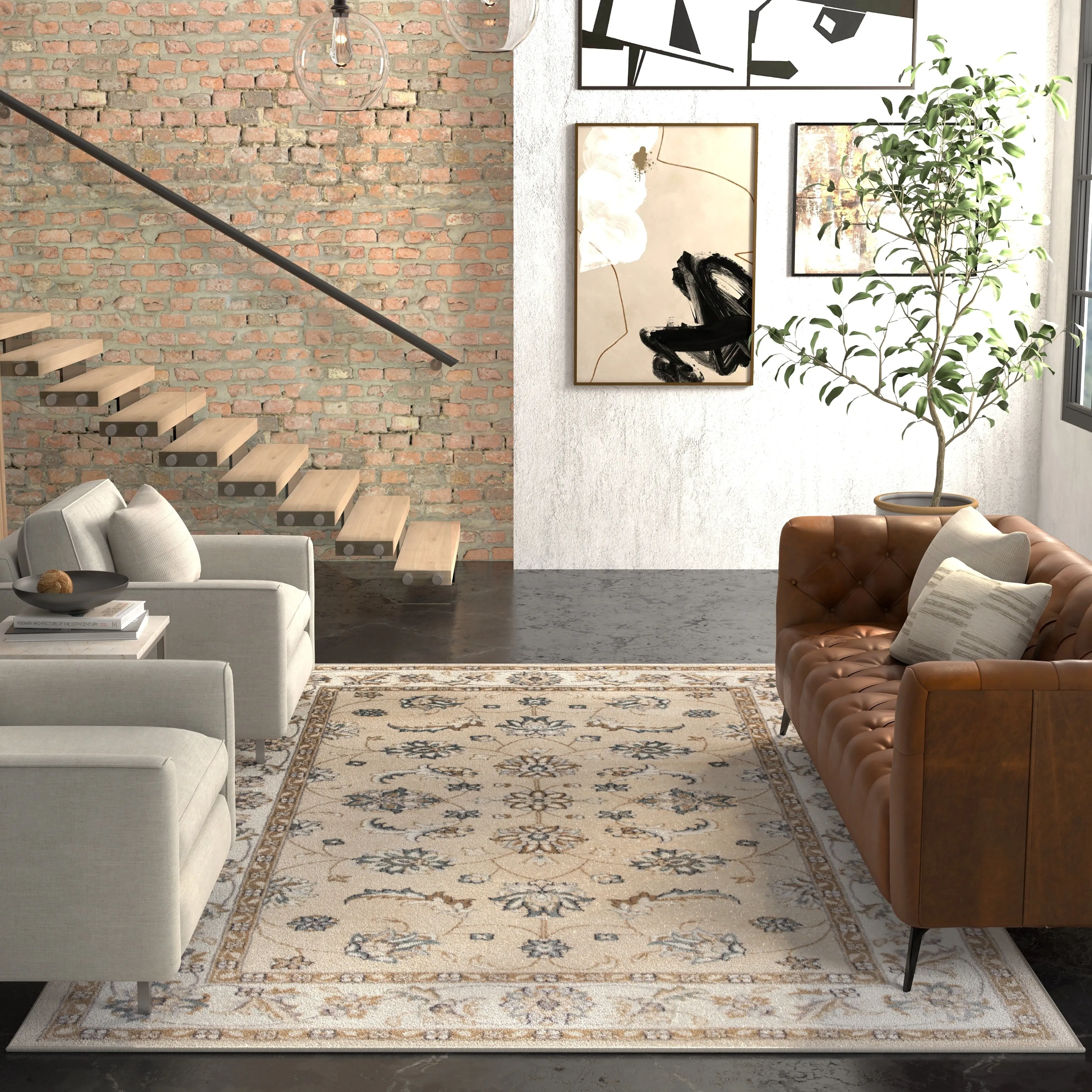 Domani Avon Elegant Traditional Scroll Rug