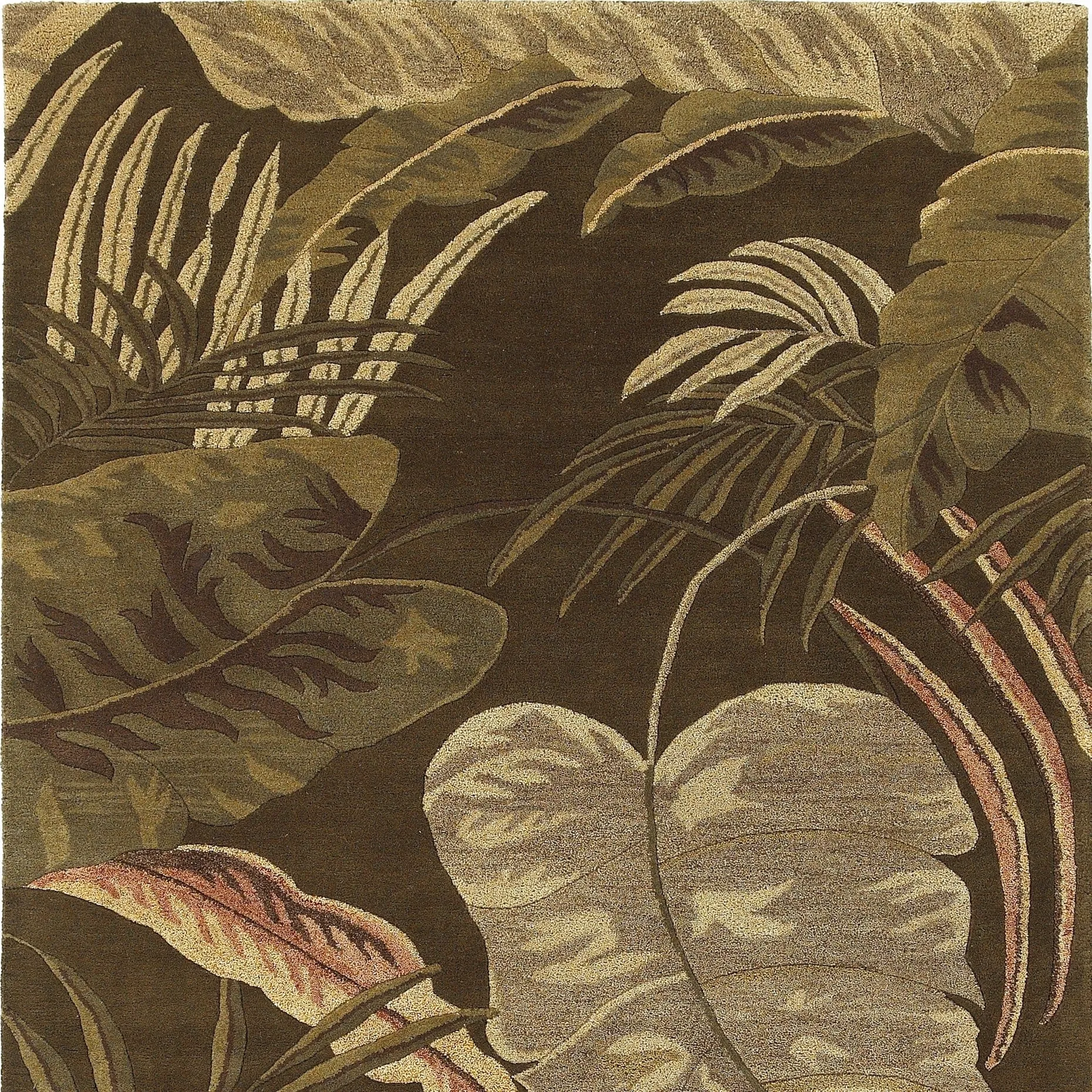 Domani Camila Mocha Tropics Hand-tufted Wool Area Rug