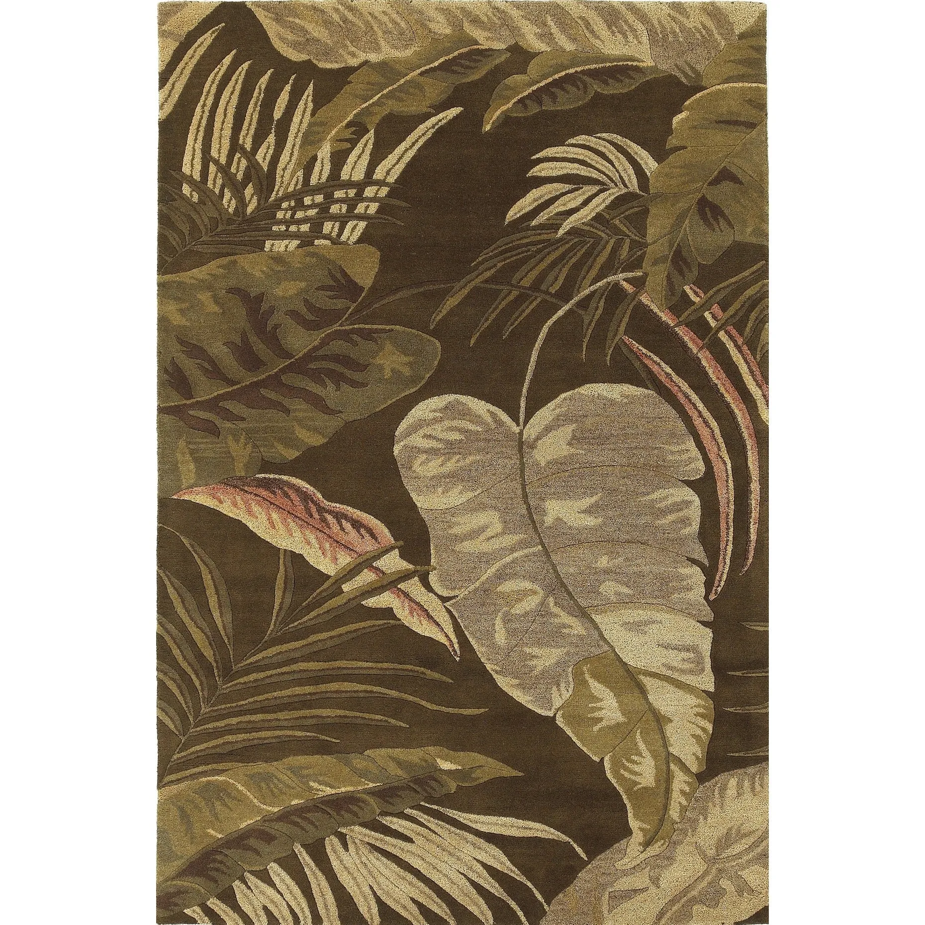 Domani Camila Mocha Tropics Hand-tufted Wool Area Rug
