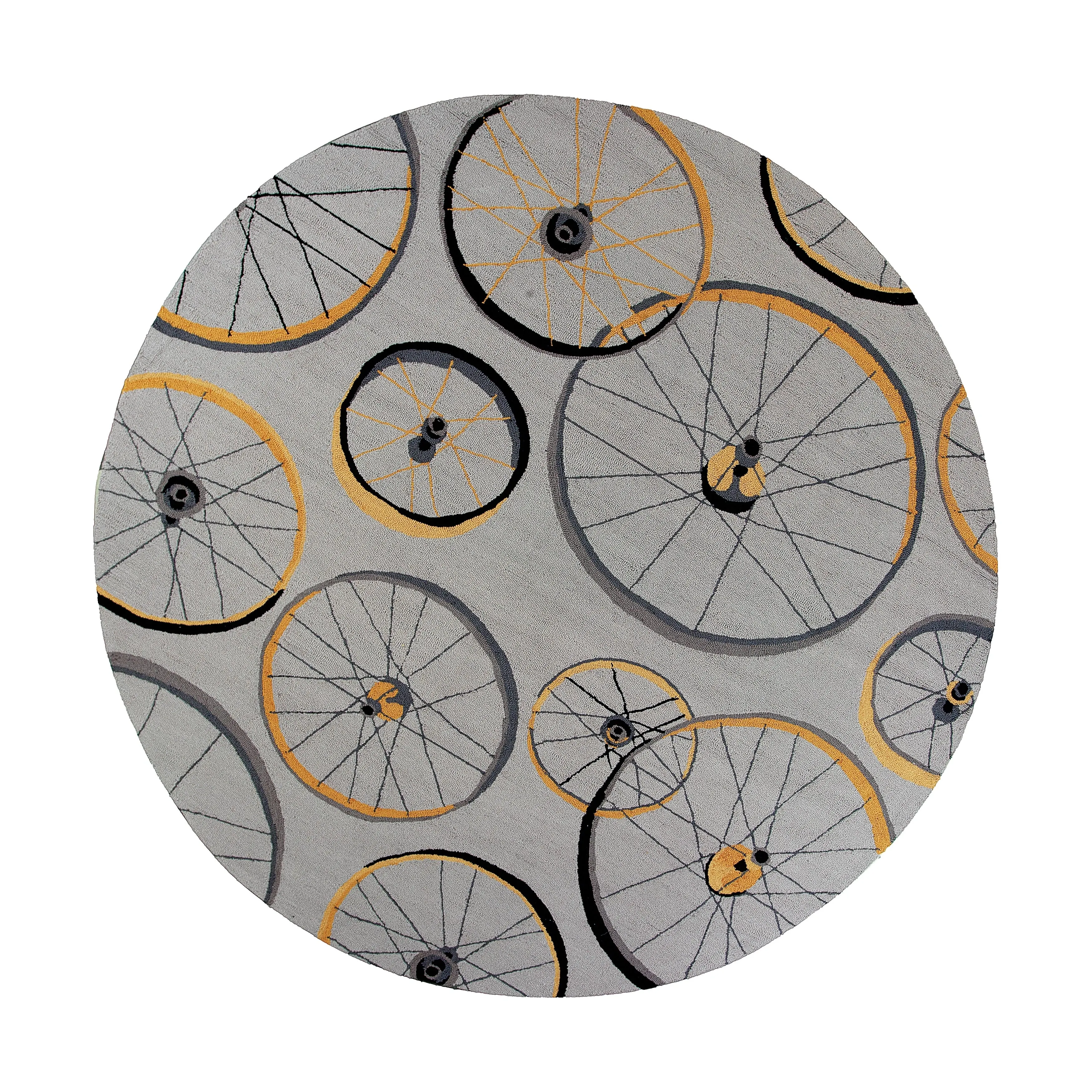 Domani Mohana Grey Bicycle Wheels Area Rug