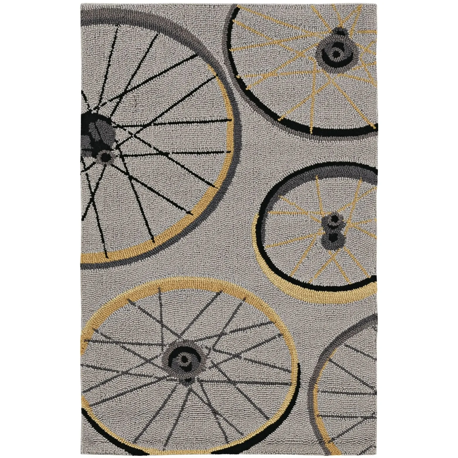 Domani Mohana Grey Bicycle Wheels Area Rug