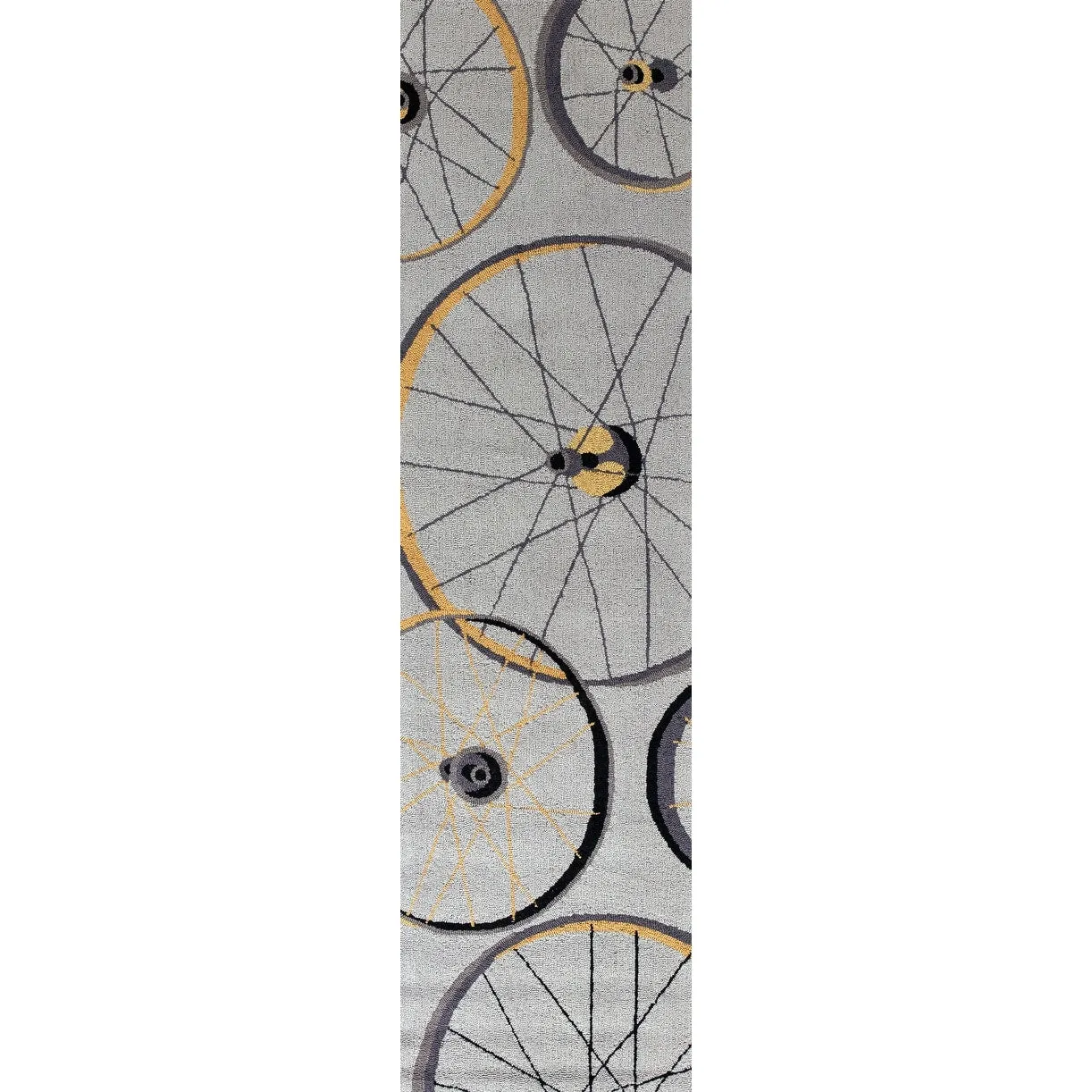 Domani Mohana Grey Bicycle Wheels Area Rug