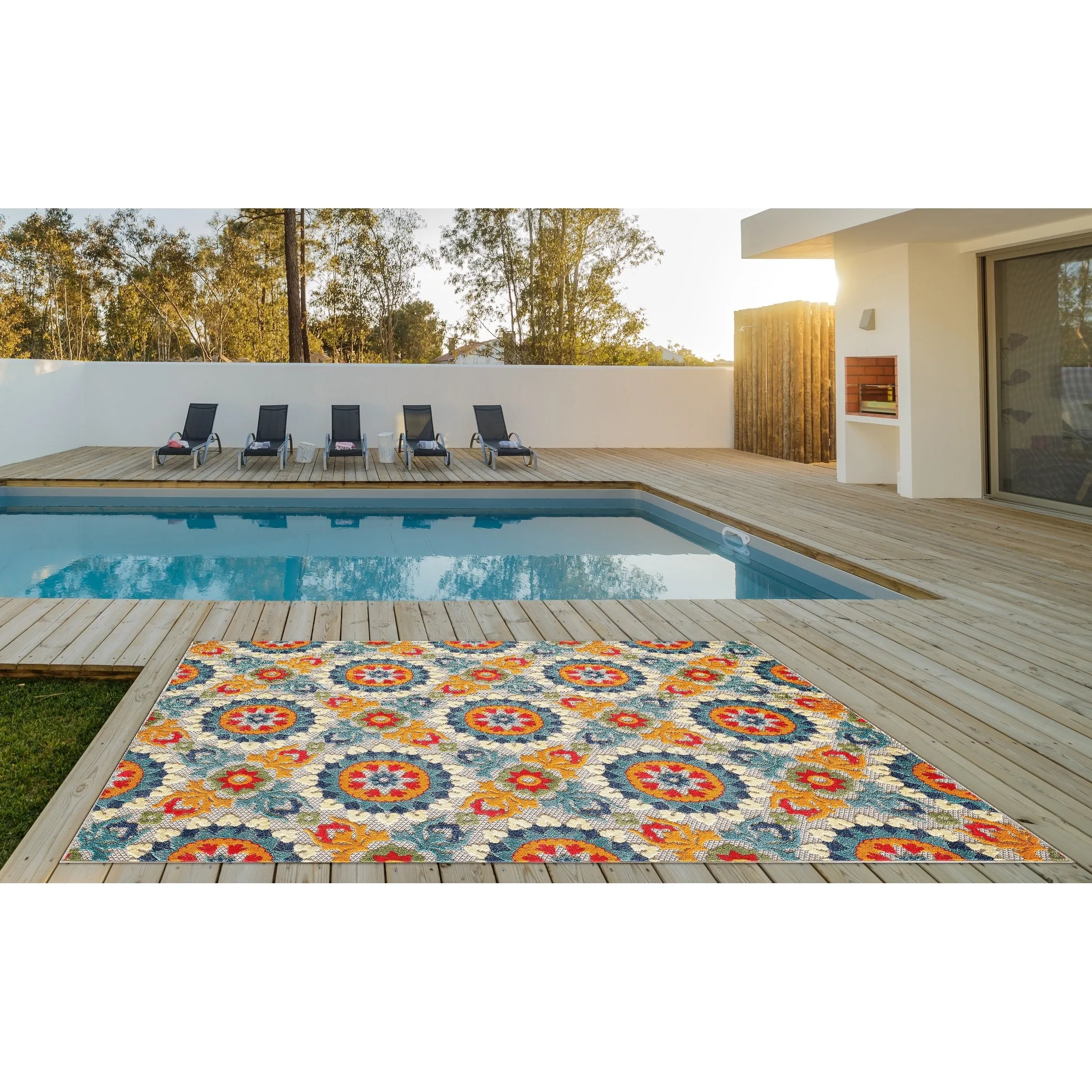 Domani Napa Floral Trellis Indoor/ Outdoor Rug