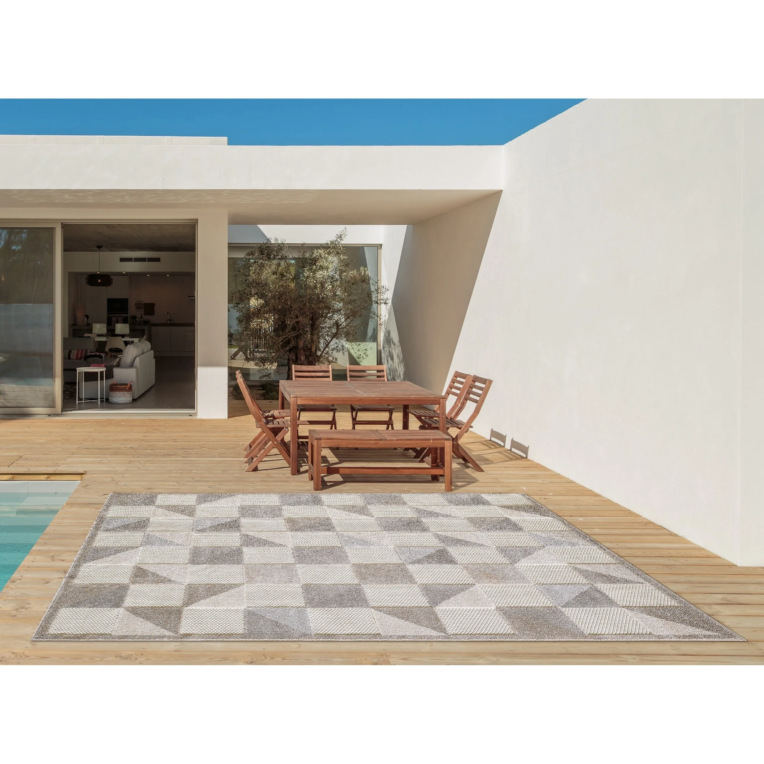 Domani Napa Geometric Ombre Indoor/ Outdoor Rug