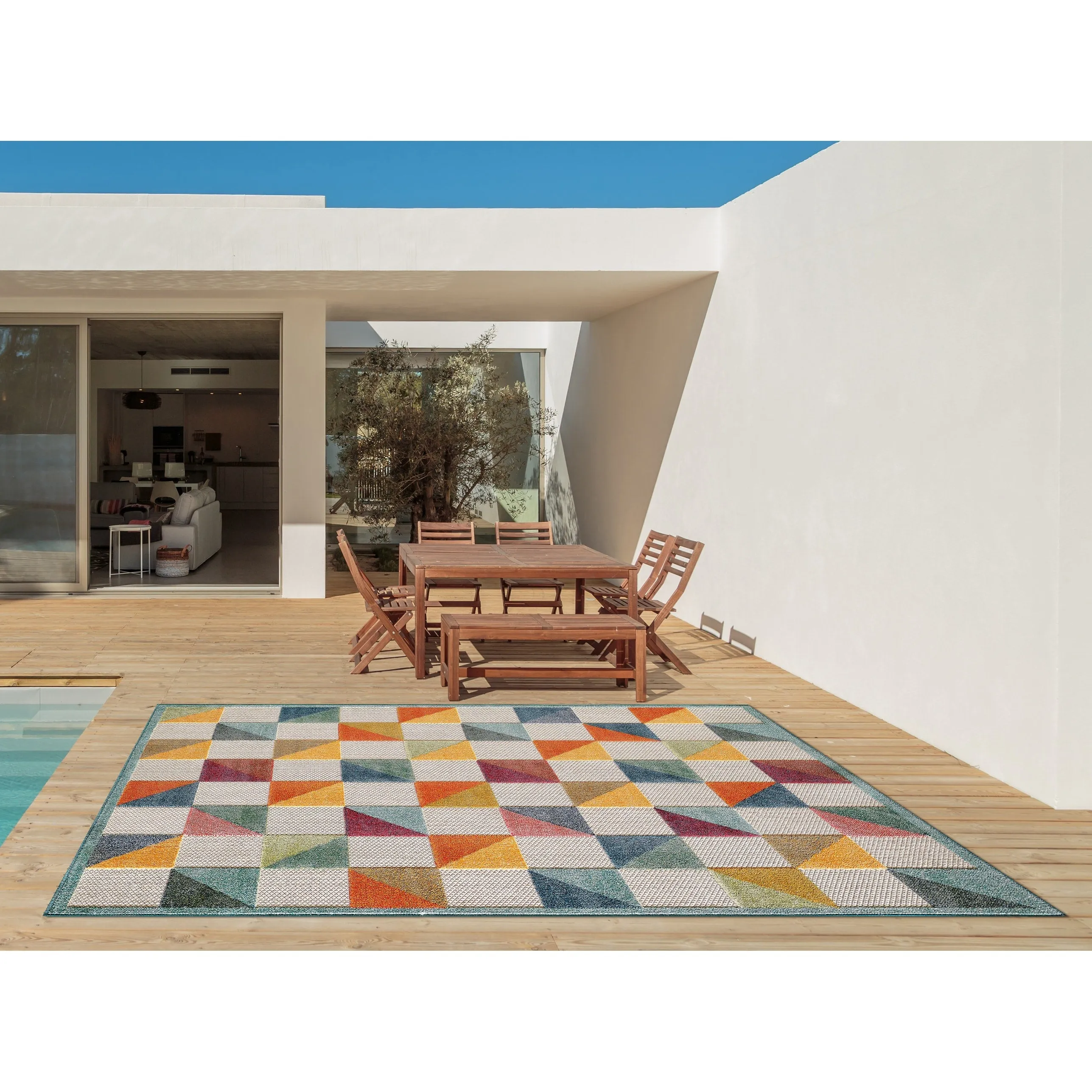 Domani Napa Geometric Ombre Indoor/ Outdoor Rug