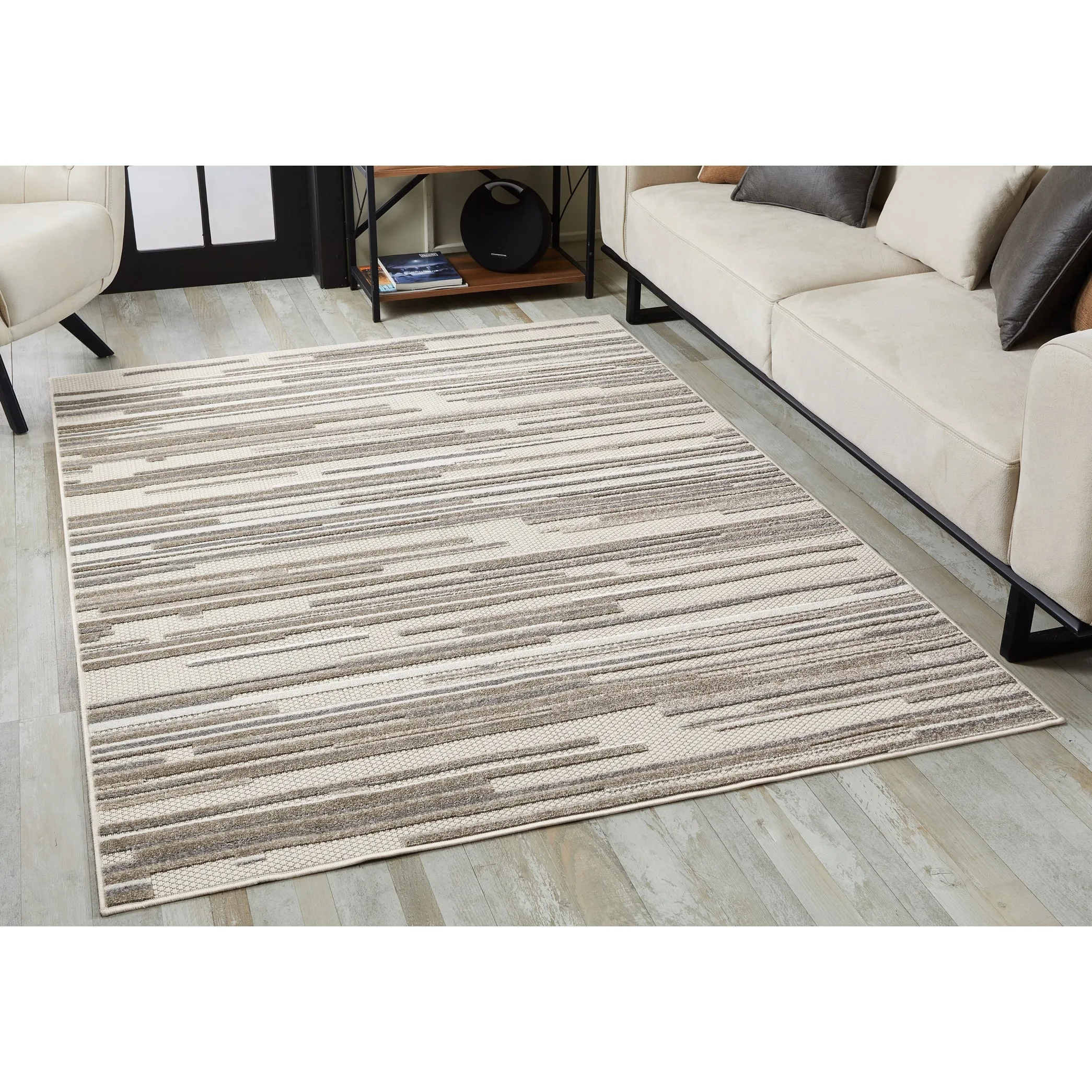 Domani Napa Ombre Textured Stripe Indoor/ Outdoor Rug
