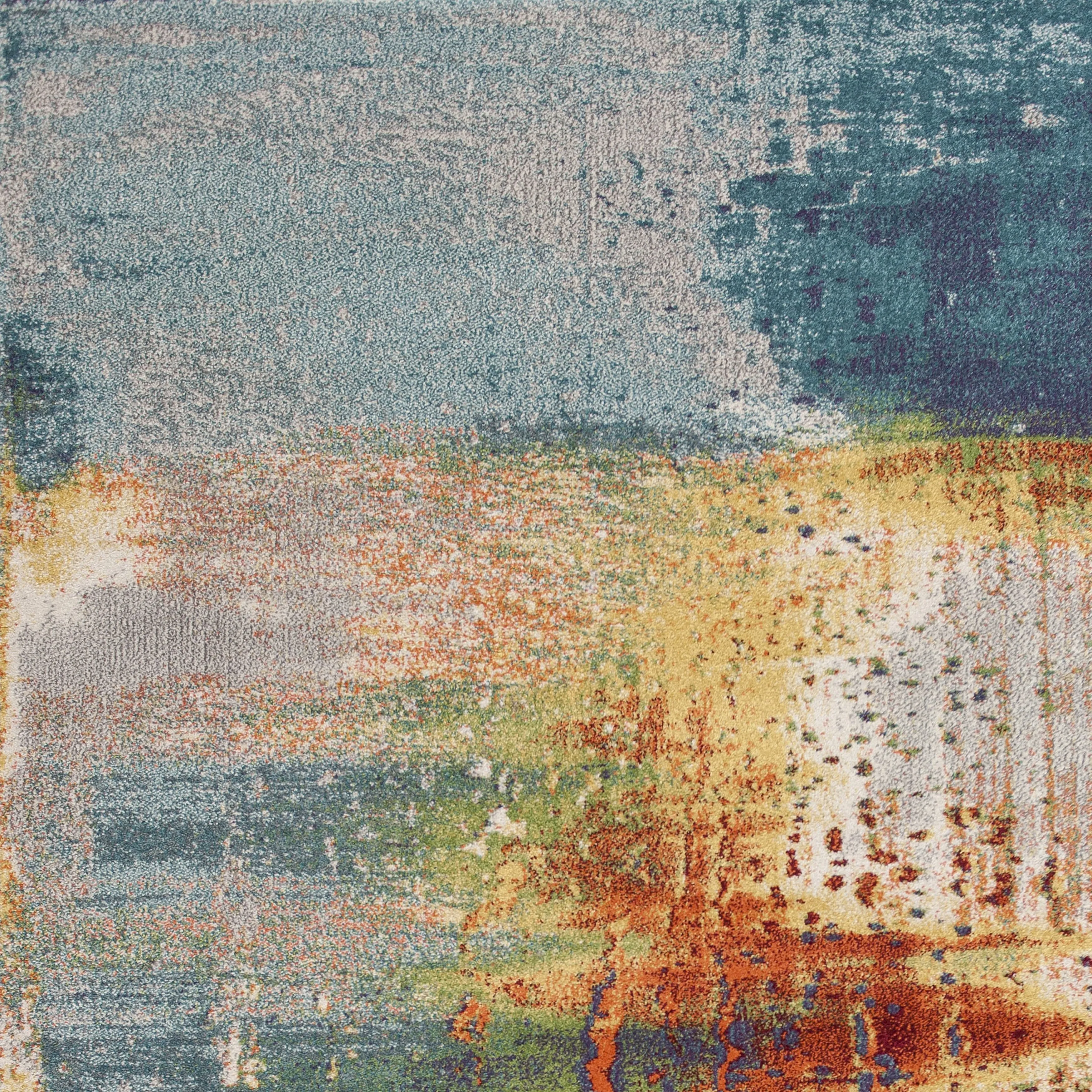 Domani Rustic Blues Distressed Sunset Area Rug