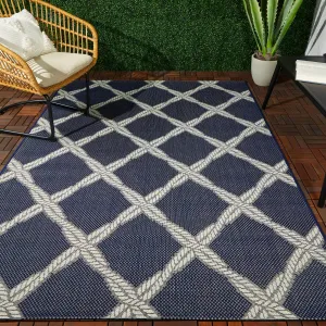 Doyle Nautical Trellis Indoor/Outdoor Area Rug