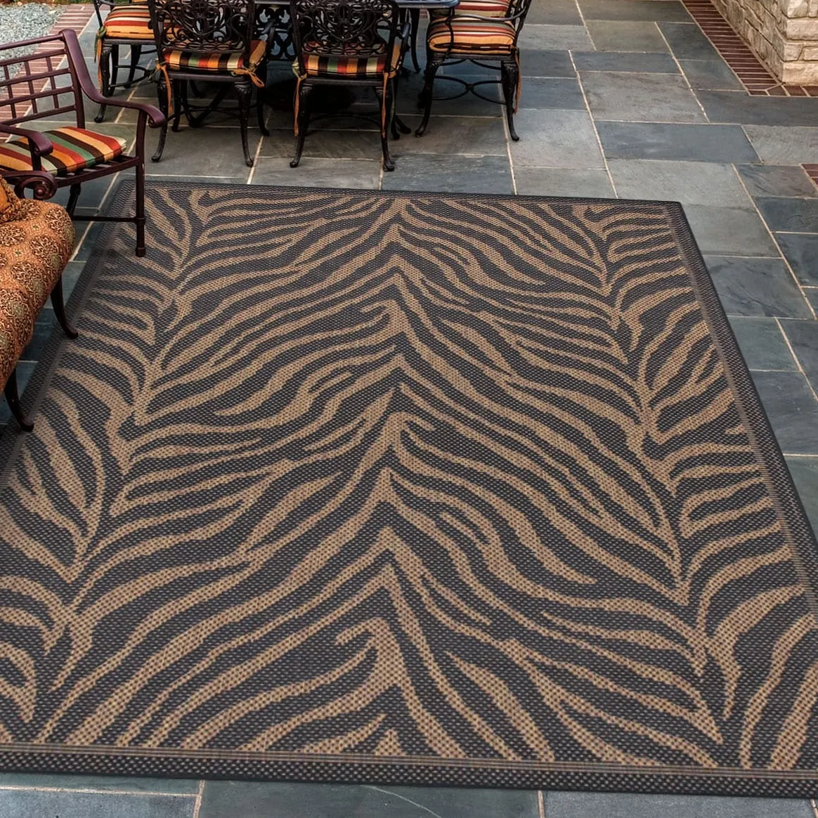 Dream Decor Rugs Pergola Cape Black Brown Indoor Outdoor Area Rug
