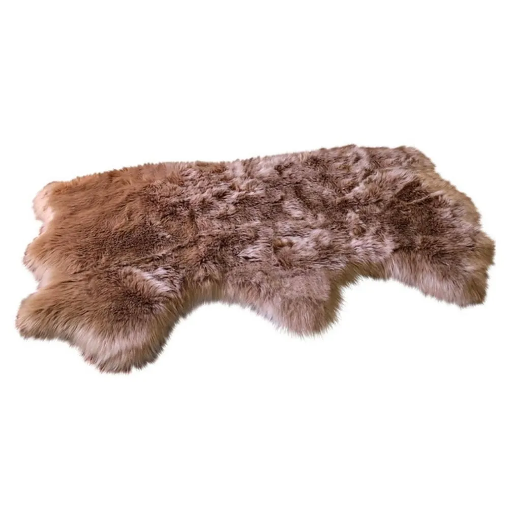 Dynasty Natural 3-Pelt Luxury Long Wool Sheepskin Shag Rug