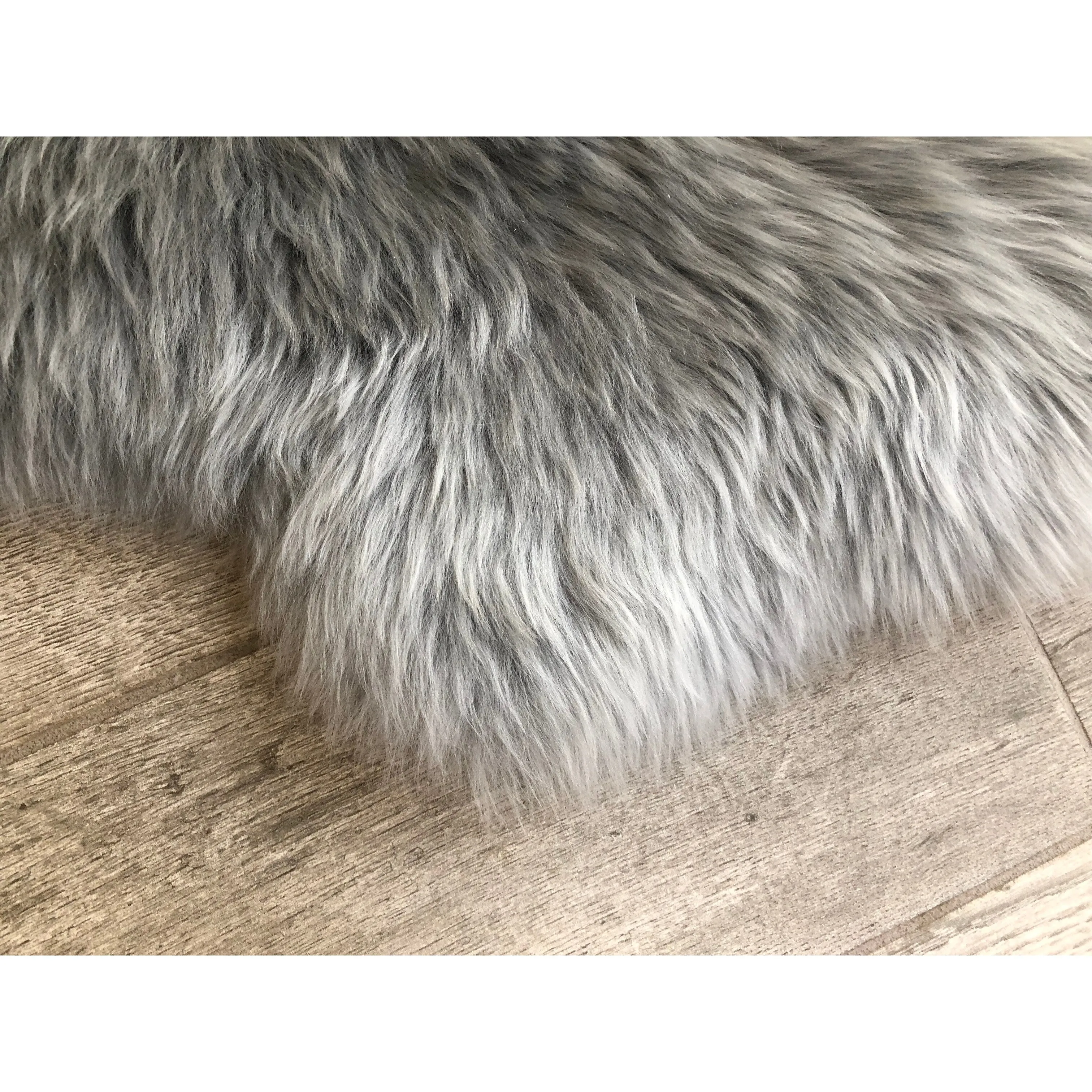 Dynasty Natural 3-Pelt Luxury Long Wool Sheepskin Shag Rug