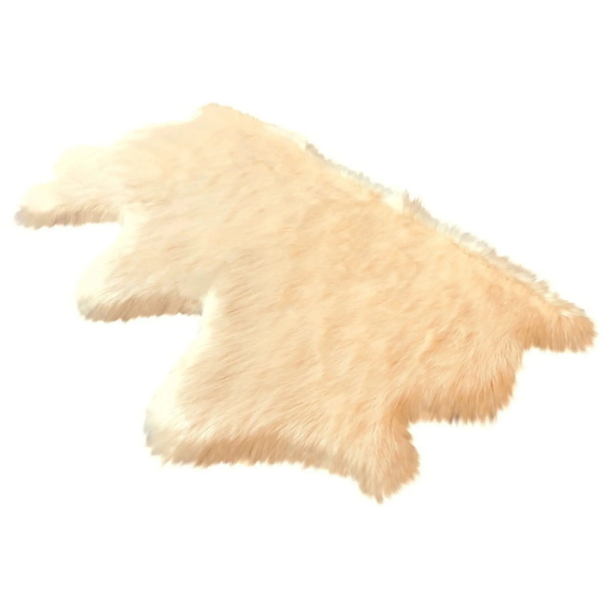 Dynasty Natural 3-Pelt Luxury Long Wool Sheepskin Shag Rug