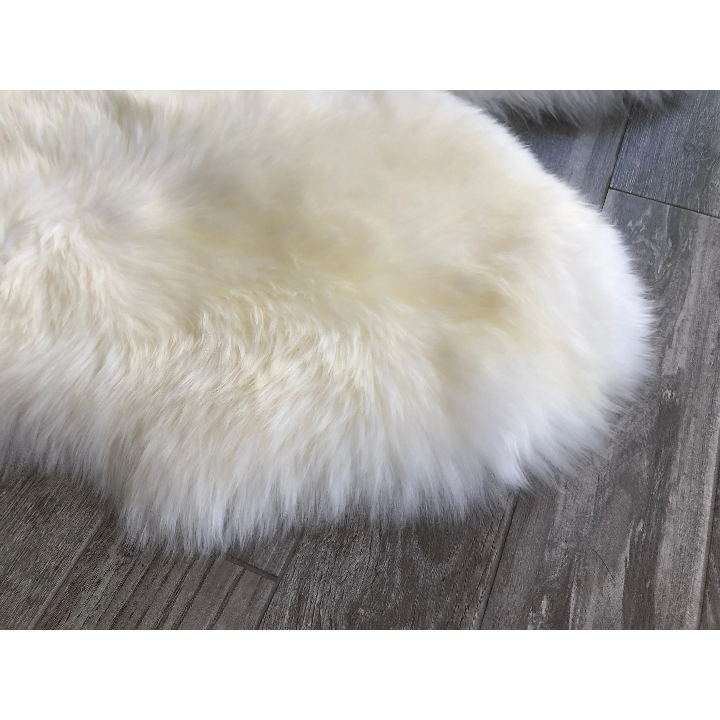 Dynasty Natural 3-Pelt Luxury Long Wool Sheepskin Shag Rug