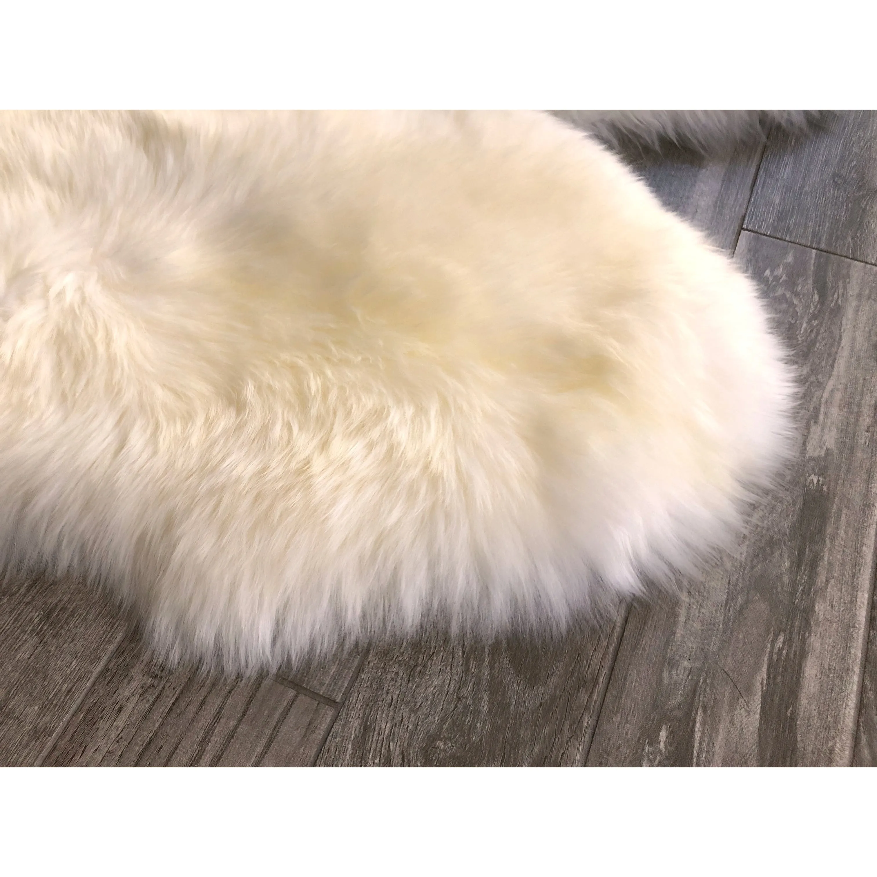 Dynasty Natural 3-Pelt Luxury Long Wool Sheepskin Shag Rug