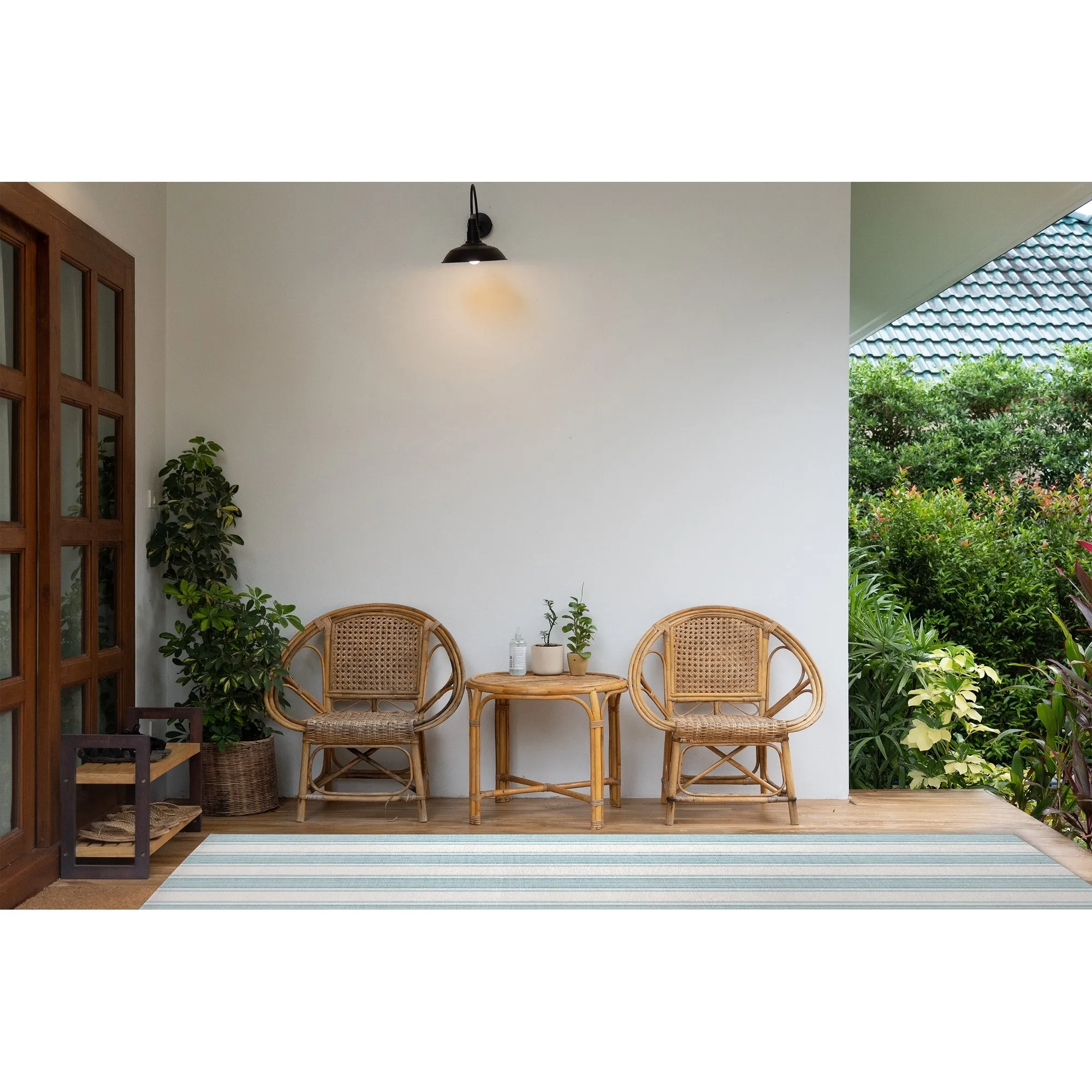 EARLY BIRD BLUE Outdoor Rug By Becky Bailey