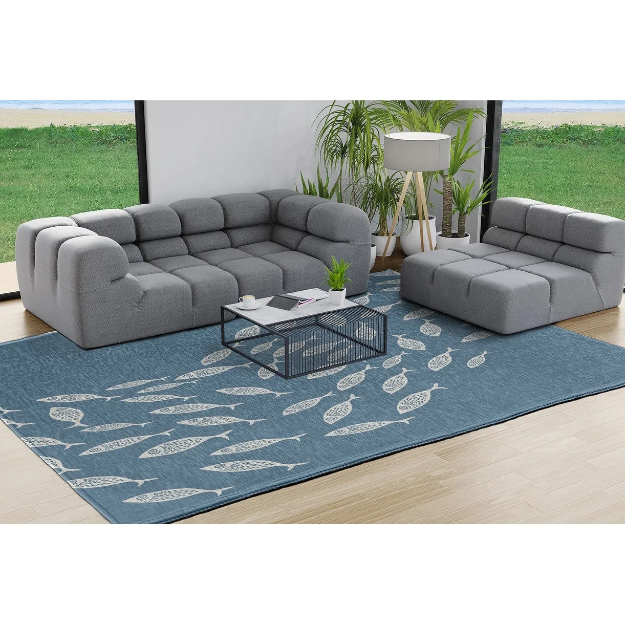 Escuela Nautical Chenille Rug