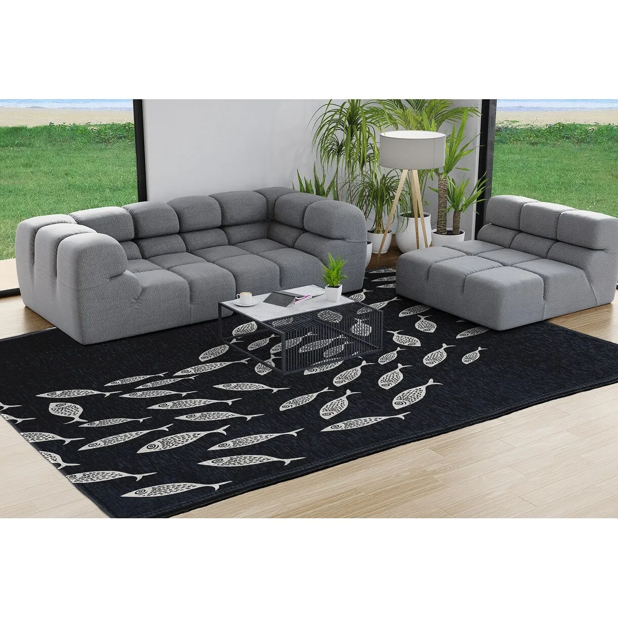 Escuela Nautical Chenille Rug