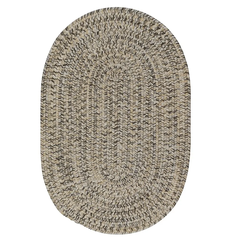 Farmstand Rustic Braided Tweed Oval Area Rug