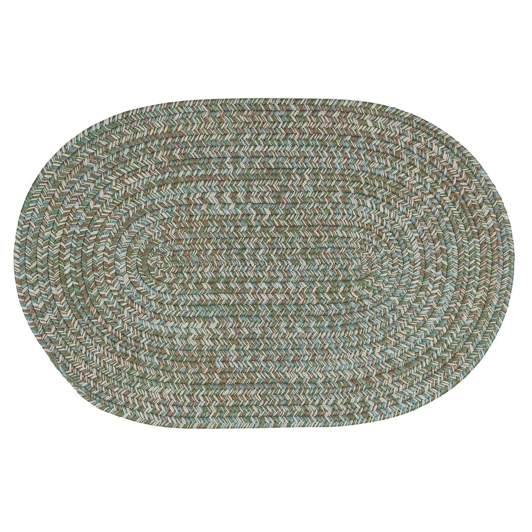 Farmstand Rustic Braided Tweed Oval Area Rug