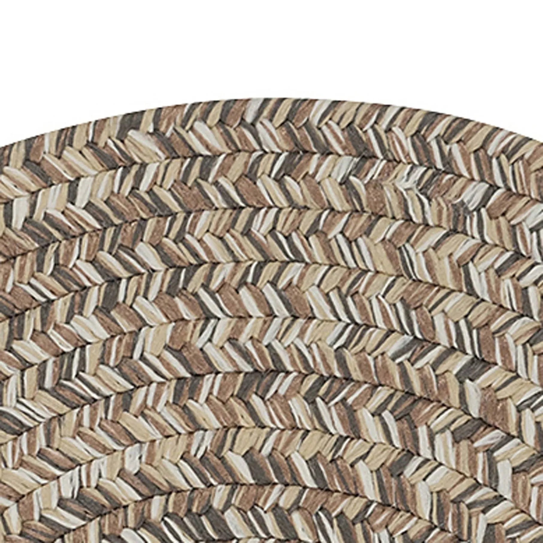 Farmstand Rustic Braided Tweed Oval Area Rug