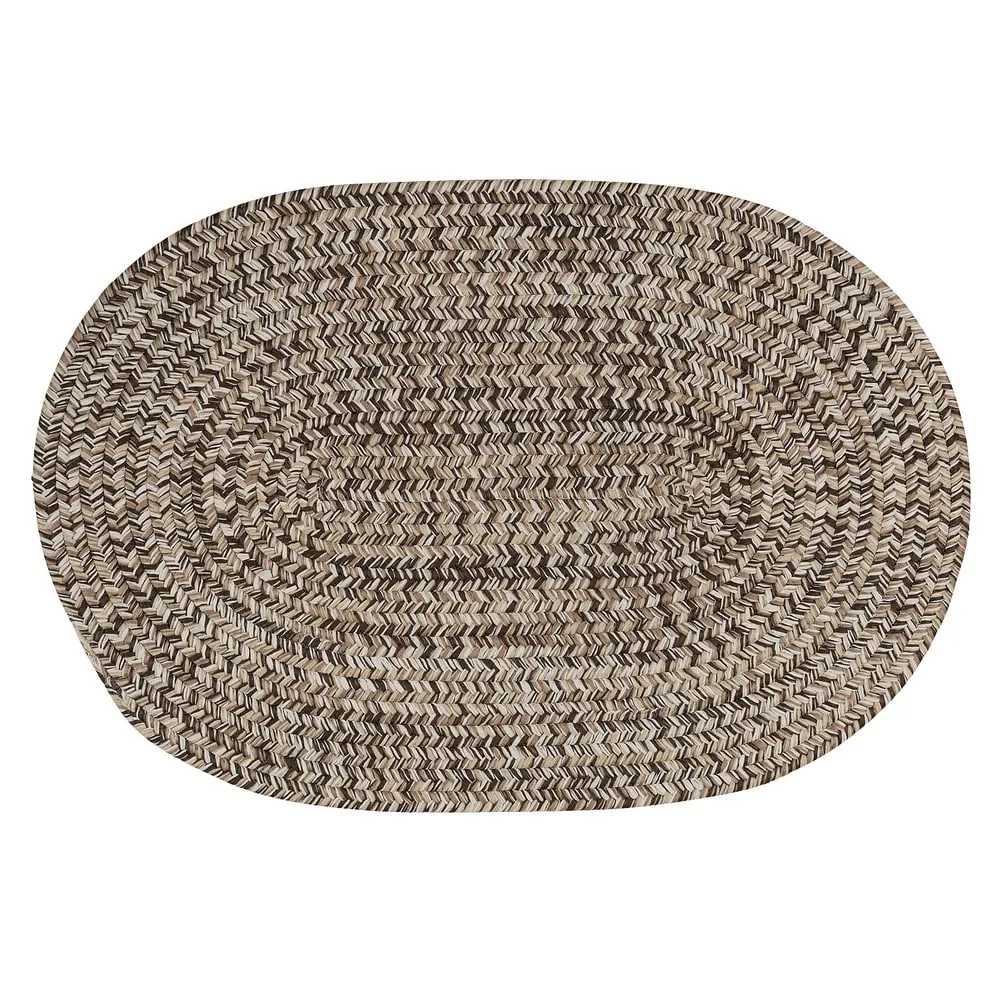 Farmstand Rustic Braided Tweed Oval Area Rug