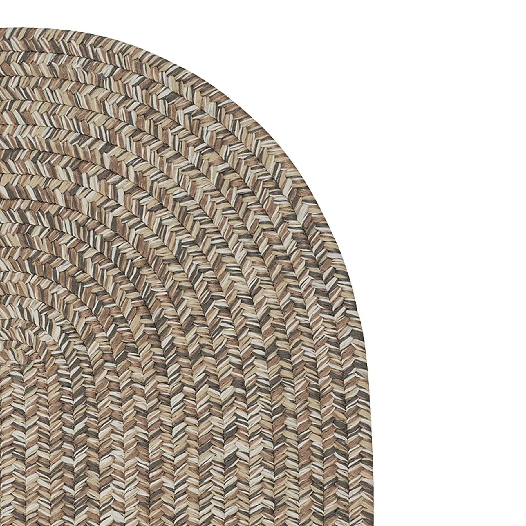 Farmstand Rustic Braided Tweed Oval Area Rug